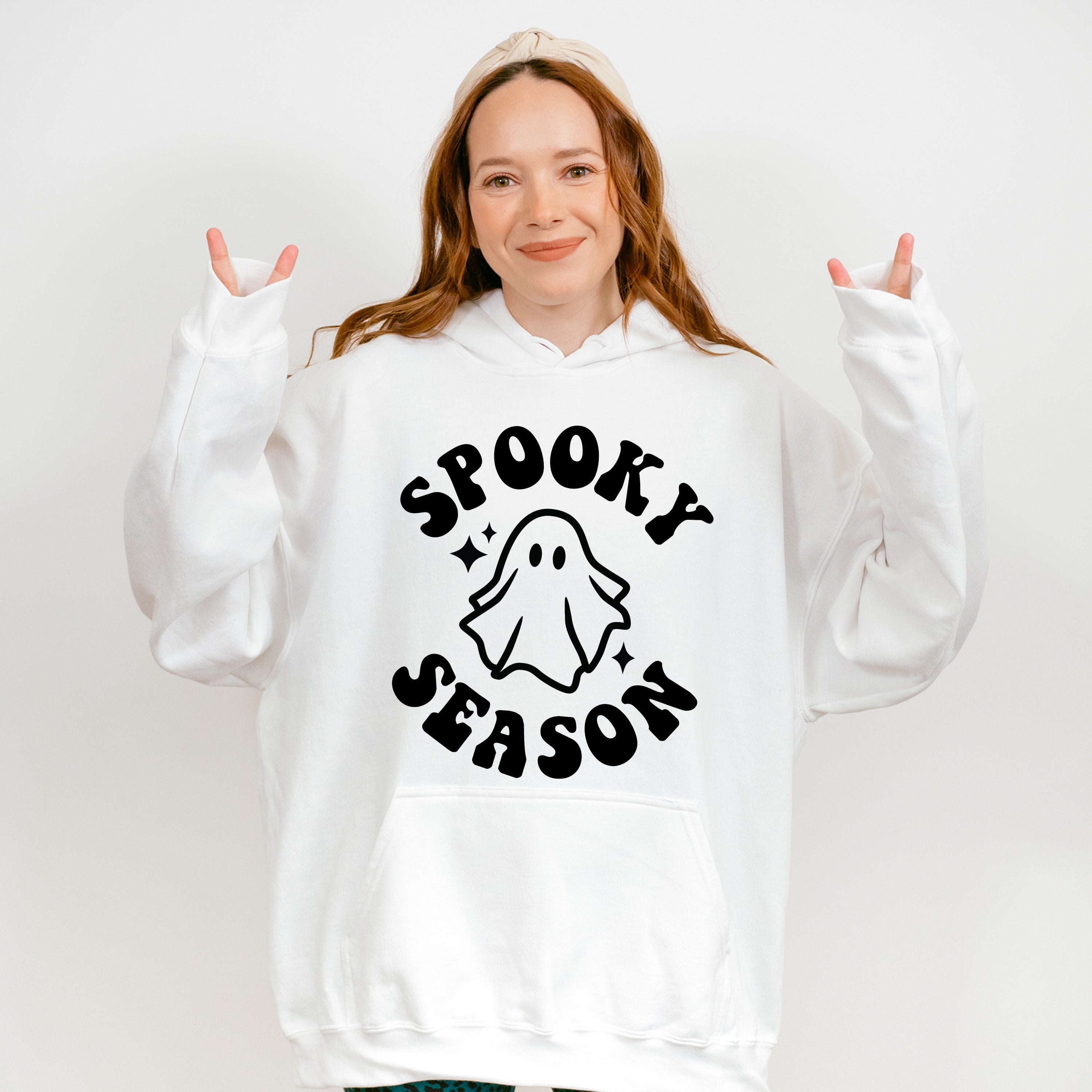 Halloween Spooky Season Ghost Face Design - Halloween Unisex Crewneck T-Shirt Sweatshirt Hoodie