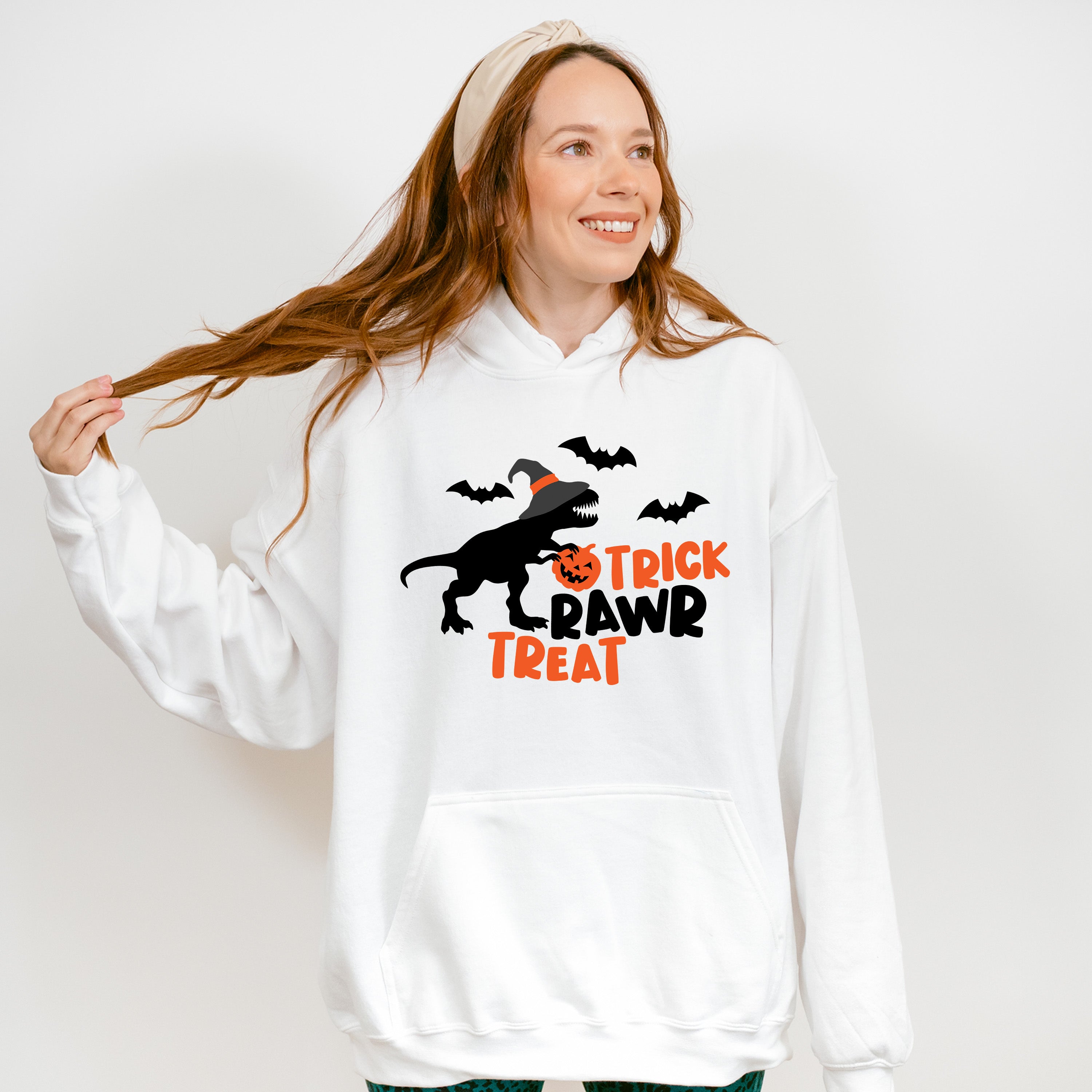 Halloween trick rawr treat tyrannosaurus t-rex dinosaur - Halloween Unisex Crewneck T-Shirt Sweatshirt Hoodie