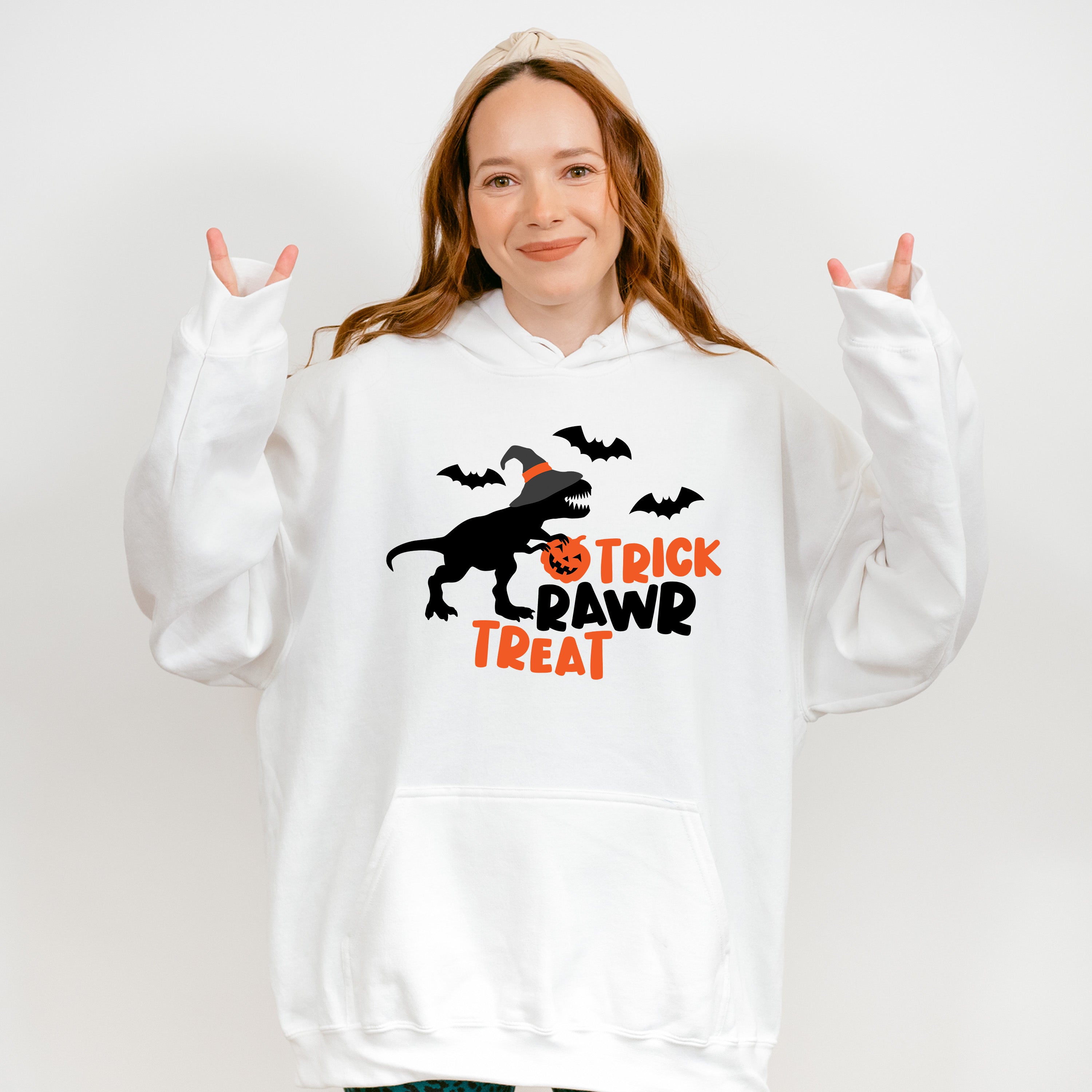 Halloween trick rawr treat tyrannosaurus t-rex dinosaur - Halloween Unisex Crewneck T-Shirt Sweatshirt Hoodie