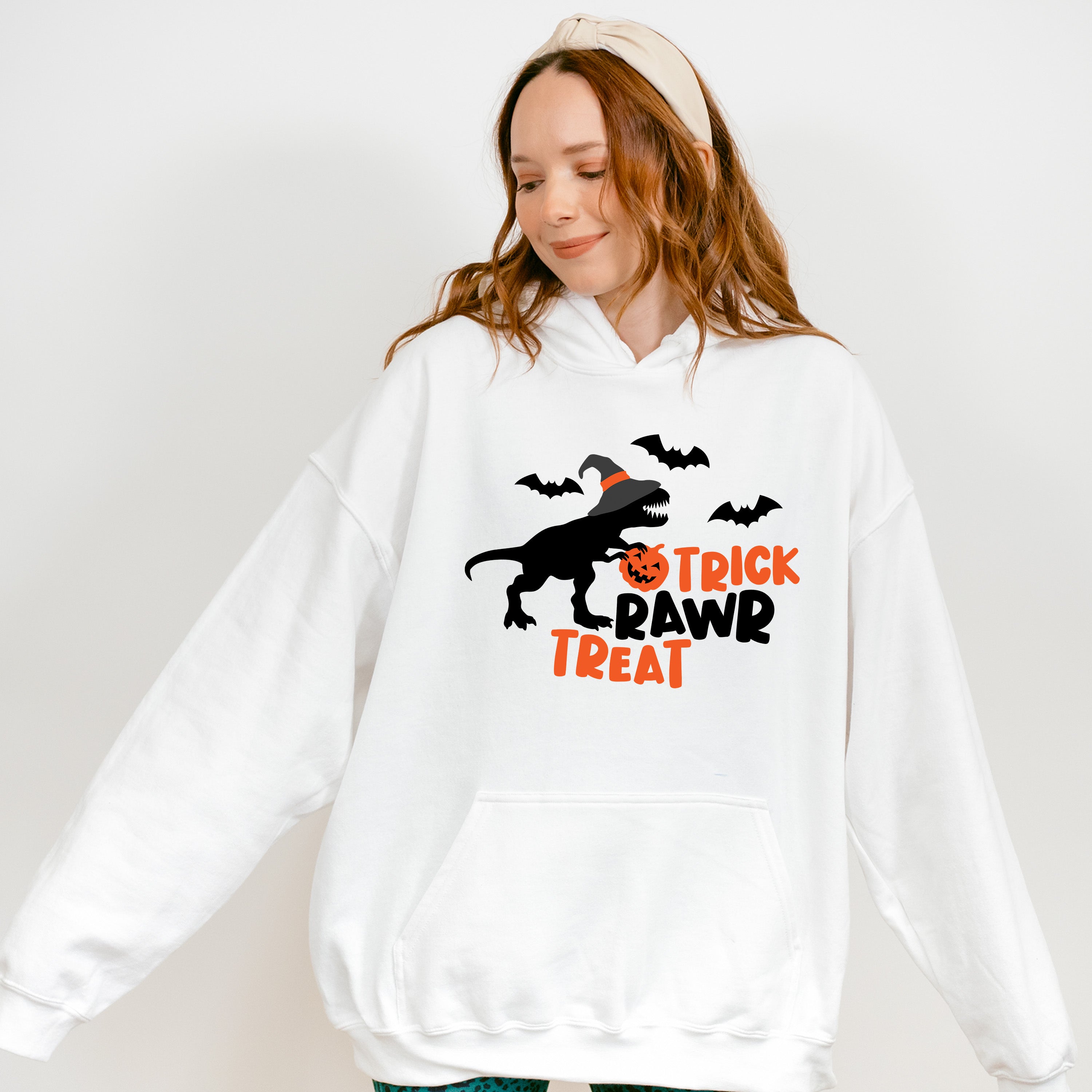 Halloween trick rawr treat tyrannosaurus t-rex dinosaur - Halloween Unisex Crewneck T-Shirt Sweatshirt Hoodie