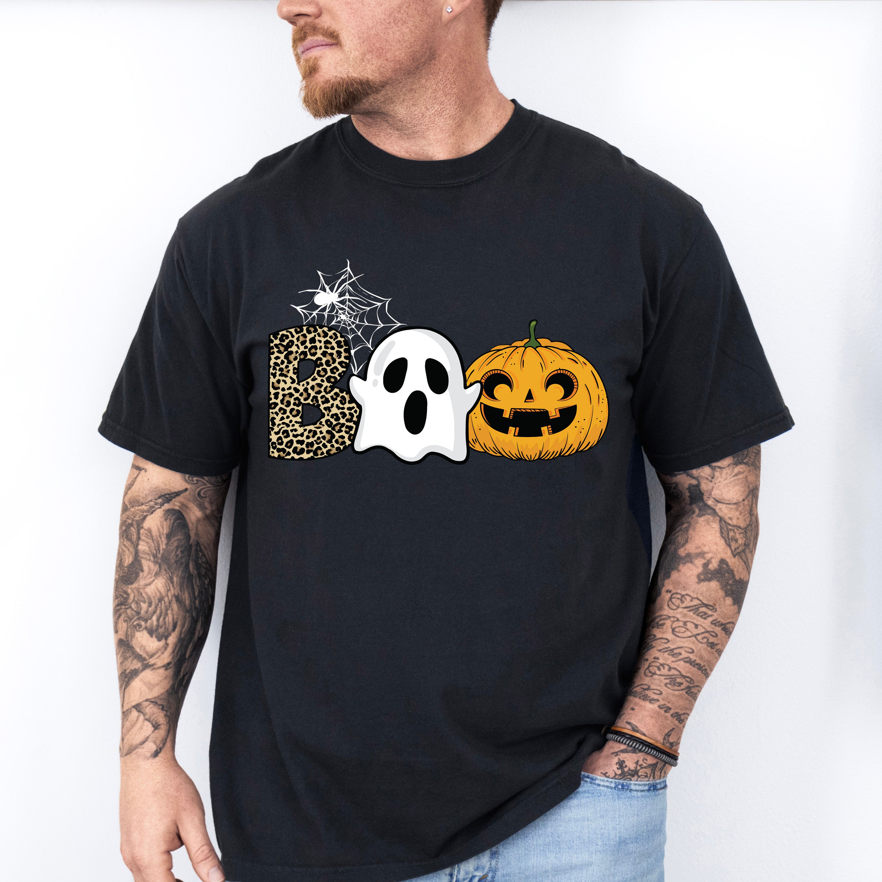 Halloween Boo Spider Design - Halloween Unisex Crewneck T-Shirt Sweatshirt Hoodie