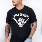 Halloween Stay Spooky Skeleton Hand Design - Halloween Unisex Crewneck T-Shirt Sweatshirt Hoodie