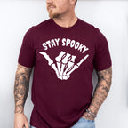 Halloween Stay Spooky Skeleton Hand Design - Halloween Unisex Crewneck T-Shirt Sweatshirt Hoodie