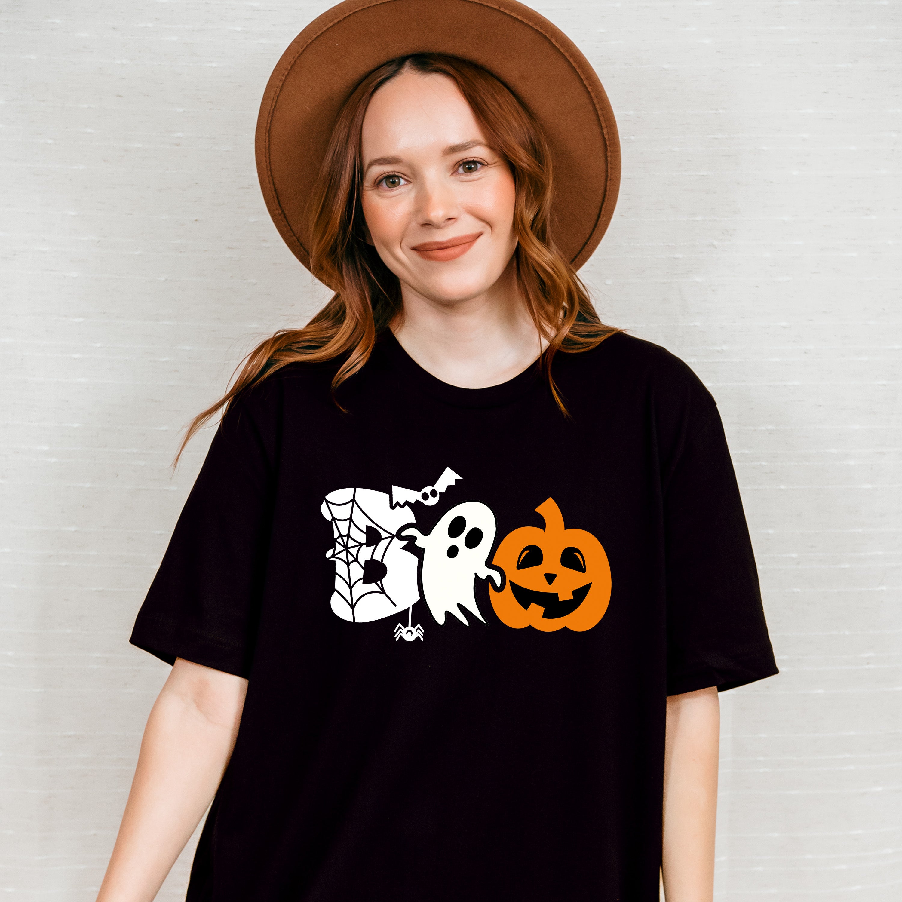 Halloween Boo Pumpkin Ghost spider design - Halloween Unisex Crewneck T-Shirt Sweatshirt Hoodie