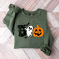 Halloween Boo Pumpkin Ghost spider design - Halloween Unisex Crewneck T-Shirt Sweatshirt Hoodie