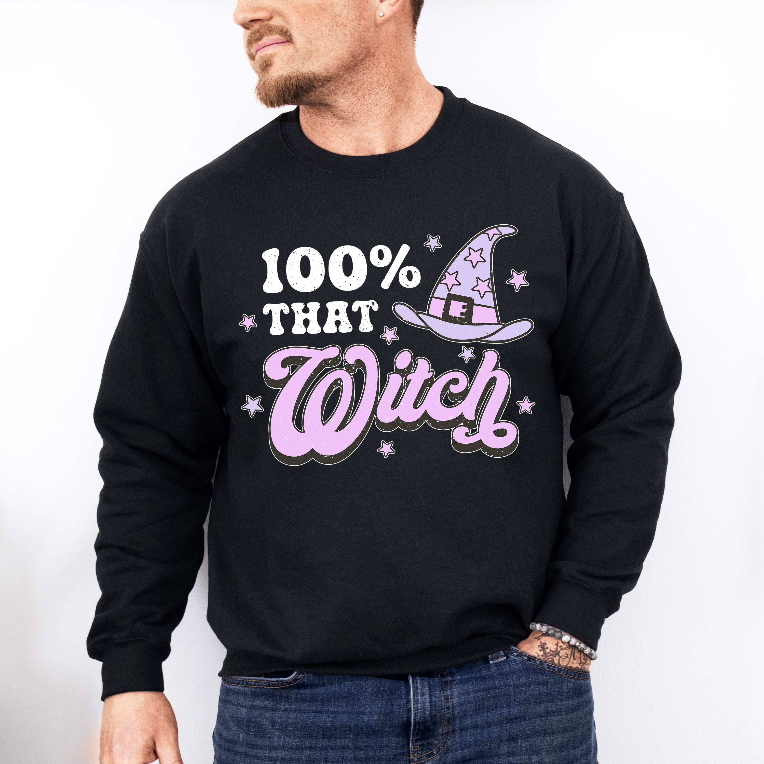 Halloween Witch Hat Design - Halloween Unisex Crewneck T-Shirt Sweatshirt Hoodie
