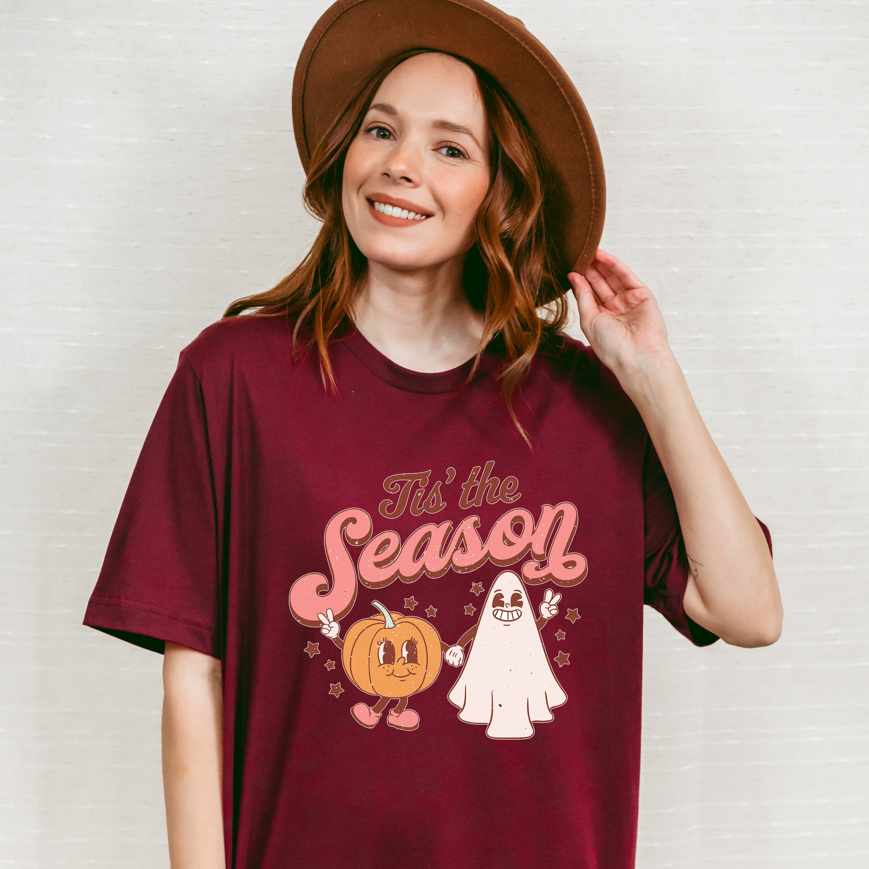 Halloween Its the Season Pumpkin Ghost Design - Halloween Unisex Crewneck T-Shirt Sweatshirt Hoodie