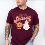 Halloween Its the Season Pumpkin Ghost Design - Halloween Unisex Crewneck T-Shirt Sweatshirt Hoodie