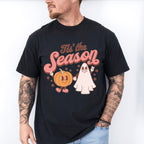 Halloween Its the Season Pumpkin Ghost Design - Halloween Unisex Crewneck T-Shirt Sweatshirt Hoodie