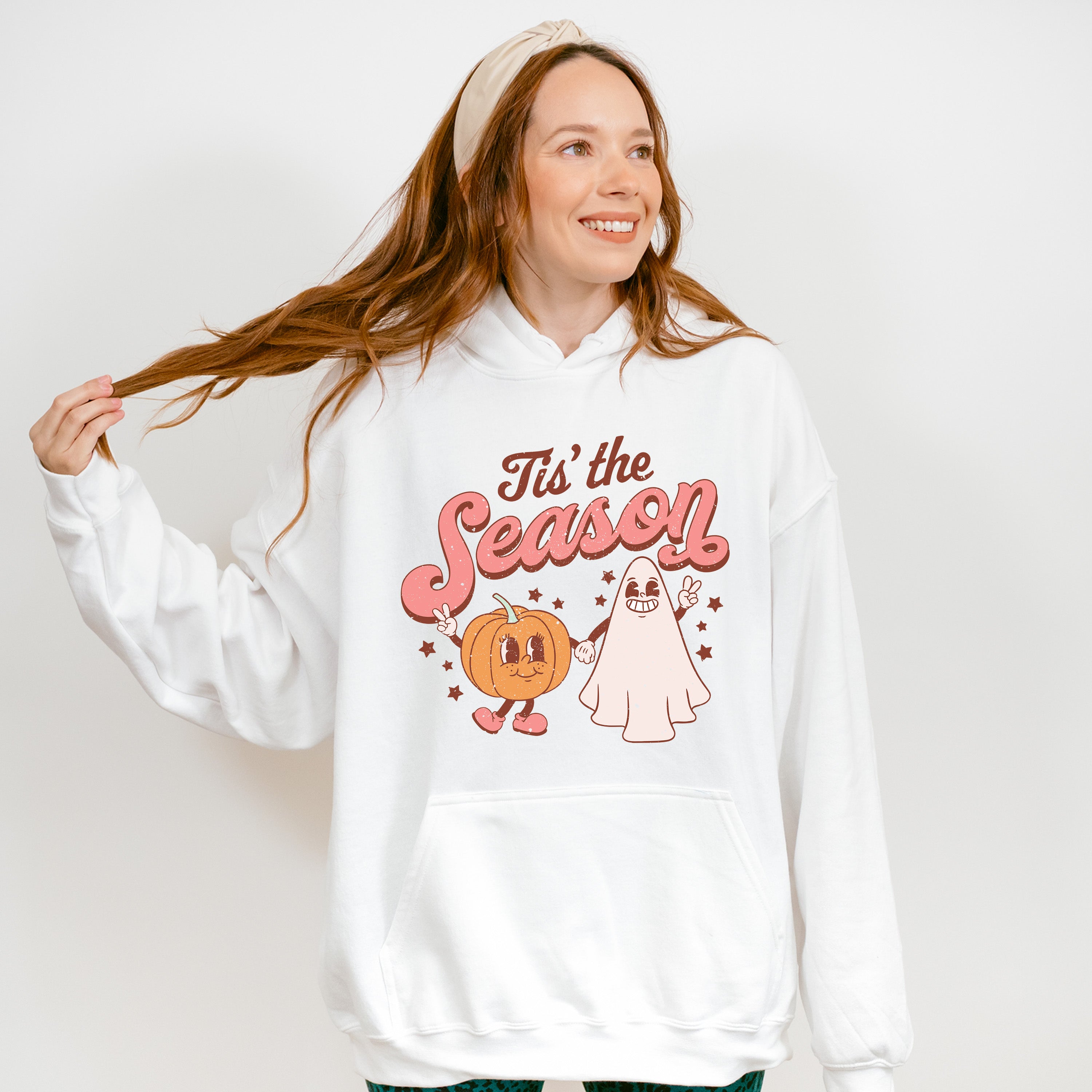 Halloween Its the Season Pumpkin Ghost Design - Halloween Unisex Crewneck T-Shirt Sweatshirt Hoodie