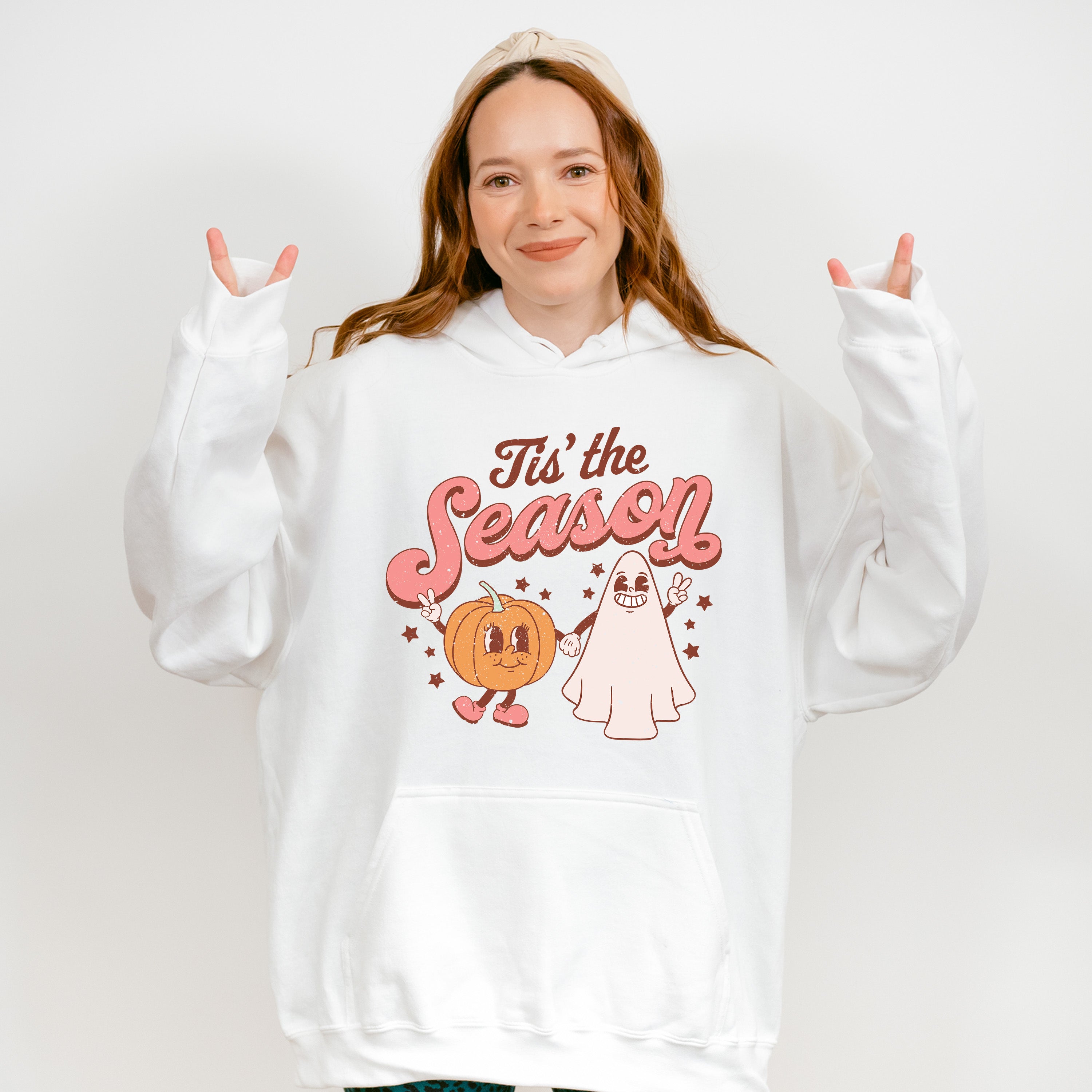 Halloween Its the Season Pumpkin Ghost Design - Halloween Unisex Crewneck T-Shirt Sweatshirt Hoodie