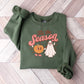 Halloween Its the Season Pumpkin Ghost Design - Halloween Unisex Crewneck T-Shirt Sweatshirt Hoodie