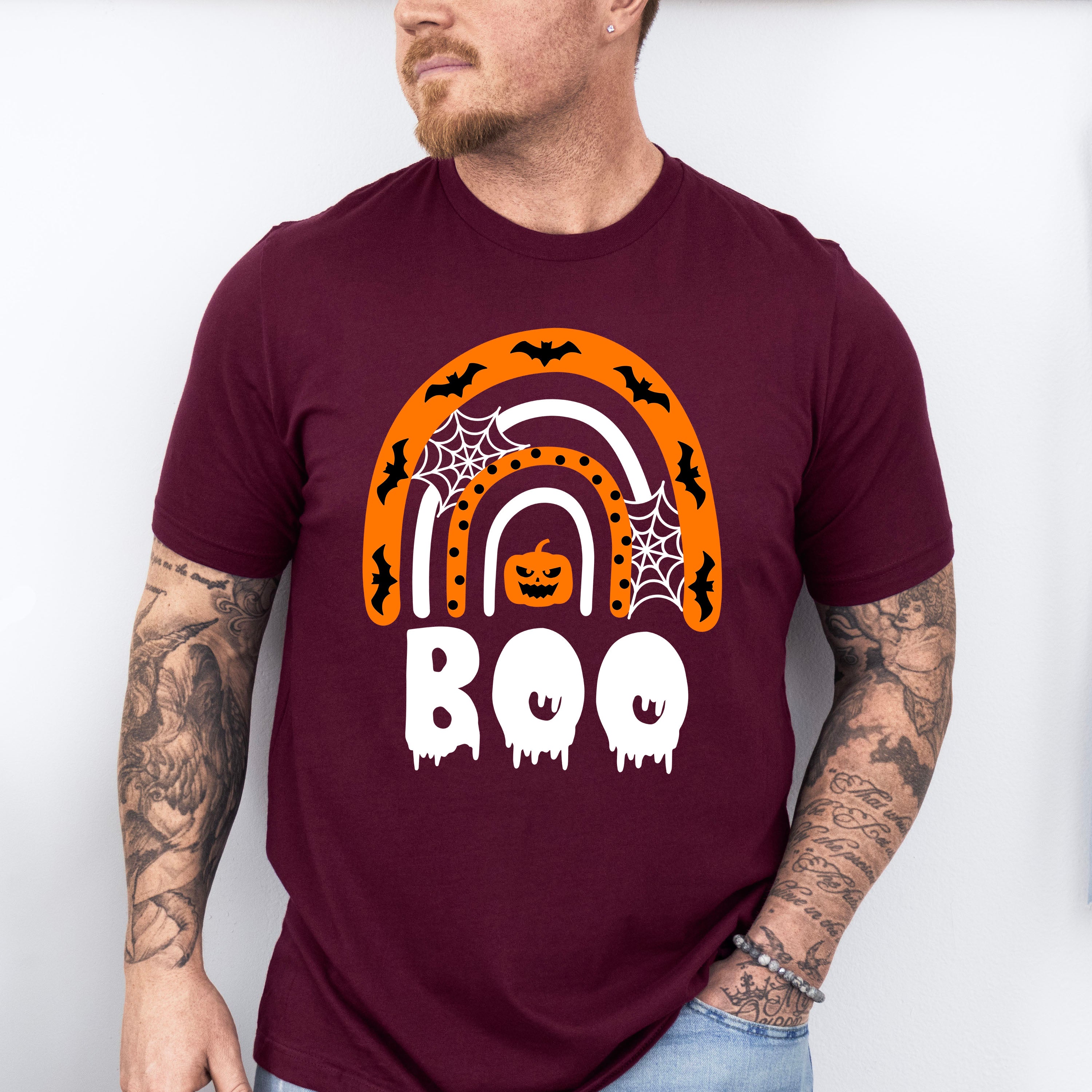 Halloween Spider Wap Boo Rainbow design - Halloween Unisex Crewneck T-Shirt Sweatshirt Hoodie