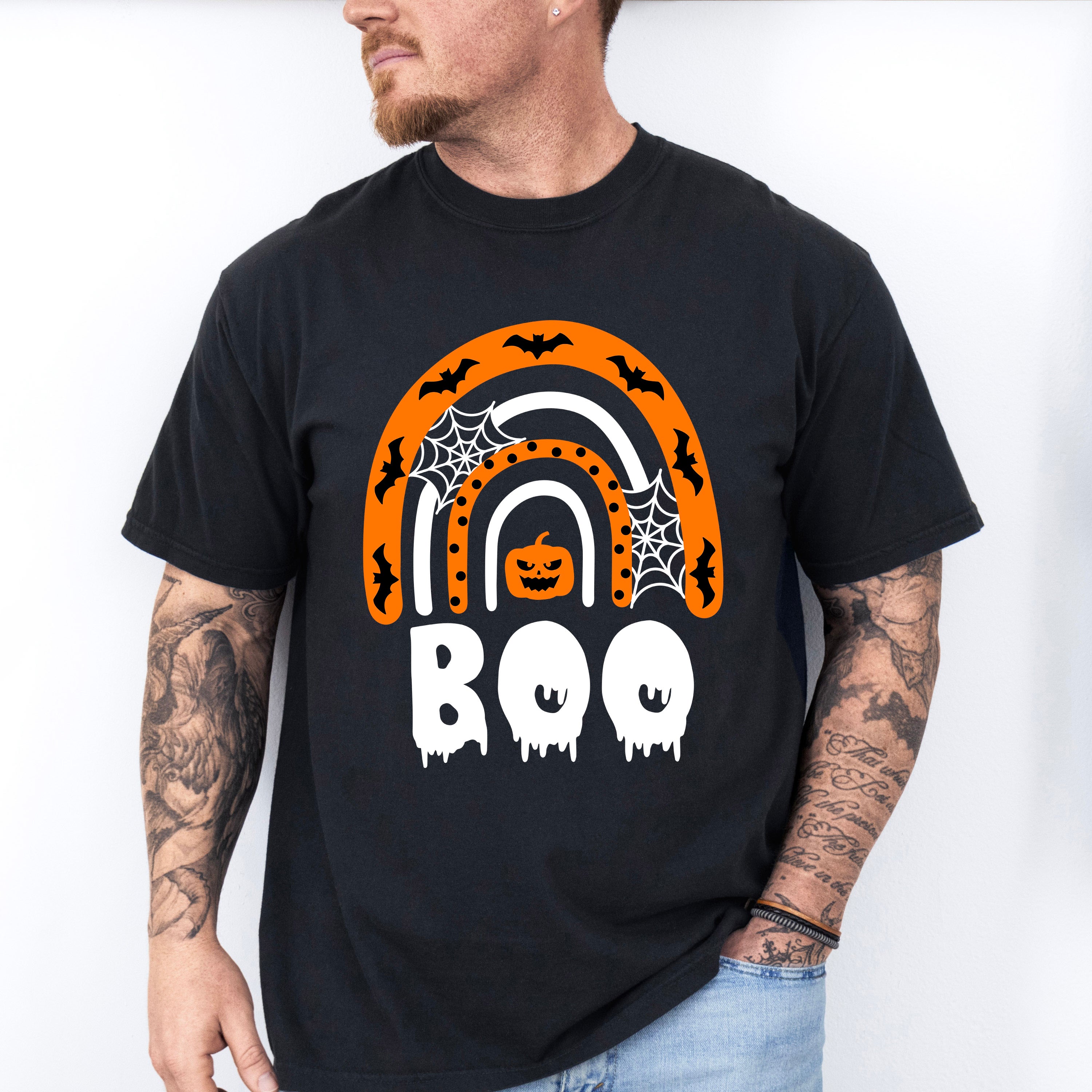 Halloween Spider Wap Boo Rainbow design - Halloween Unisex Crewneck T-Shirt Sweatshirt Hoodie