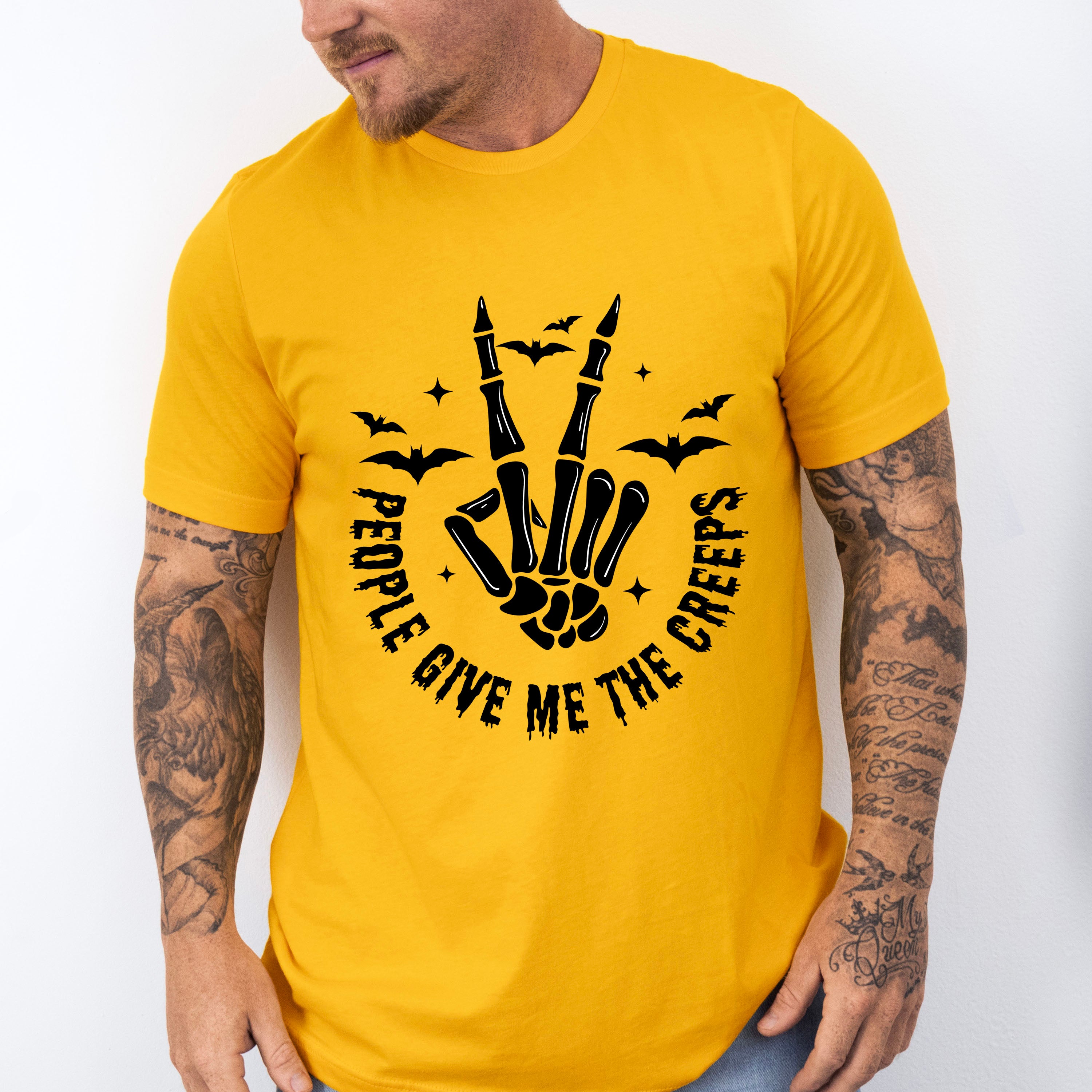 People Give Me The Creeps Design - Halloween Unisex Crewneck T-Shirt Sweatshirt Hoodie