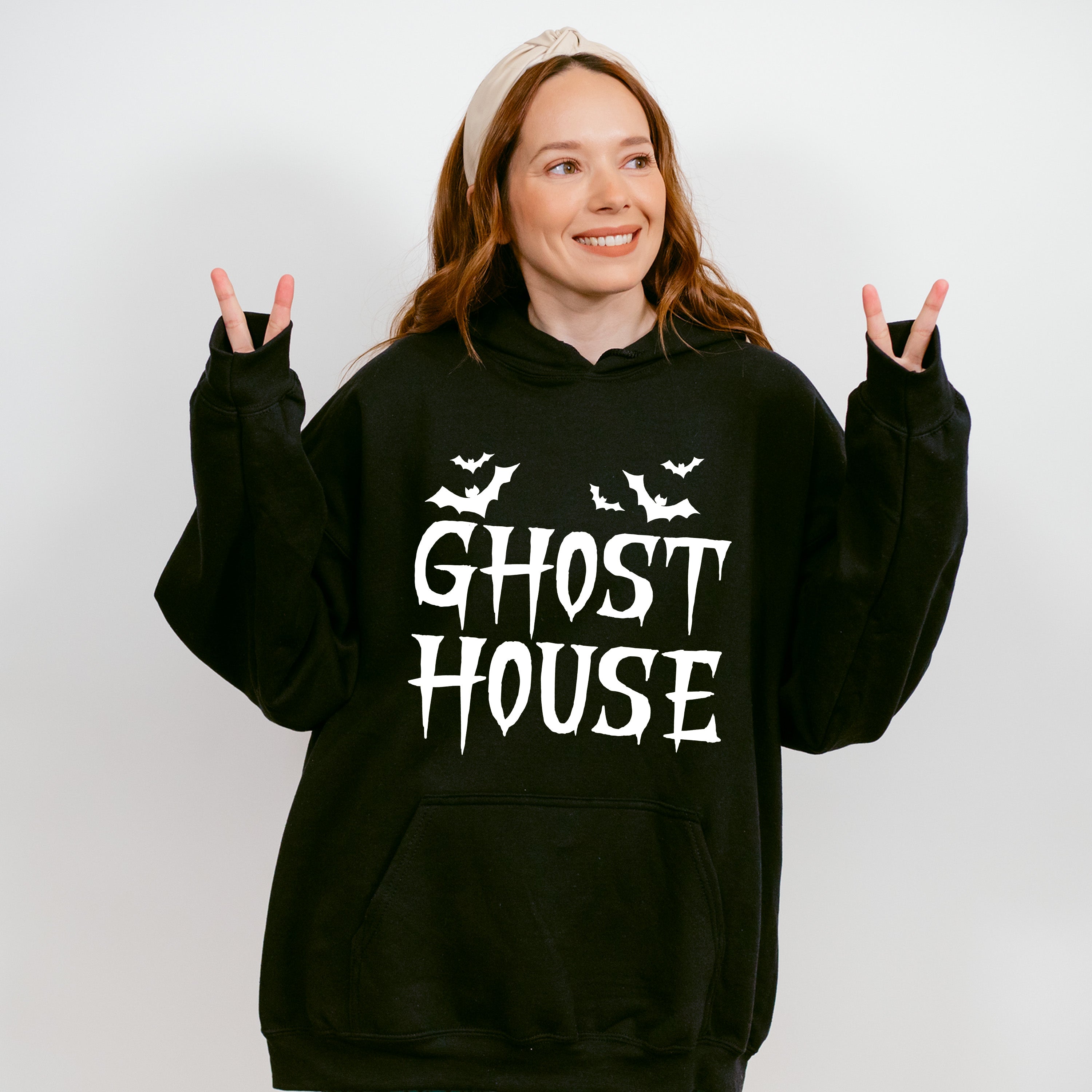 Ghost House Design - Halloween Unisex Crewneck T-Shirt Sweatshirt Hoodie