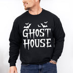 Ghost House Design - Halloween Unisex Crewneck T-Shirt Sweatshirt Hoodie