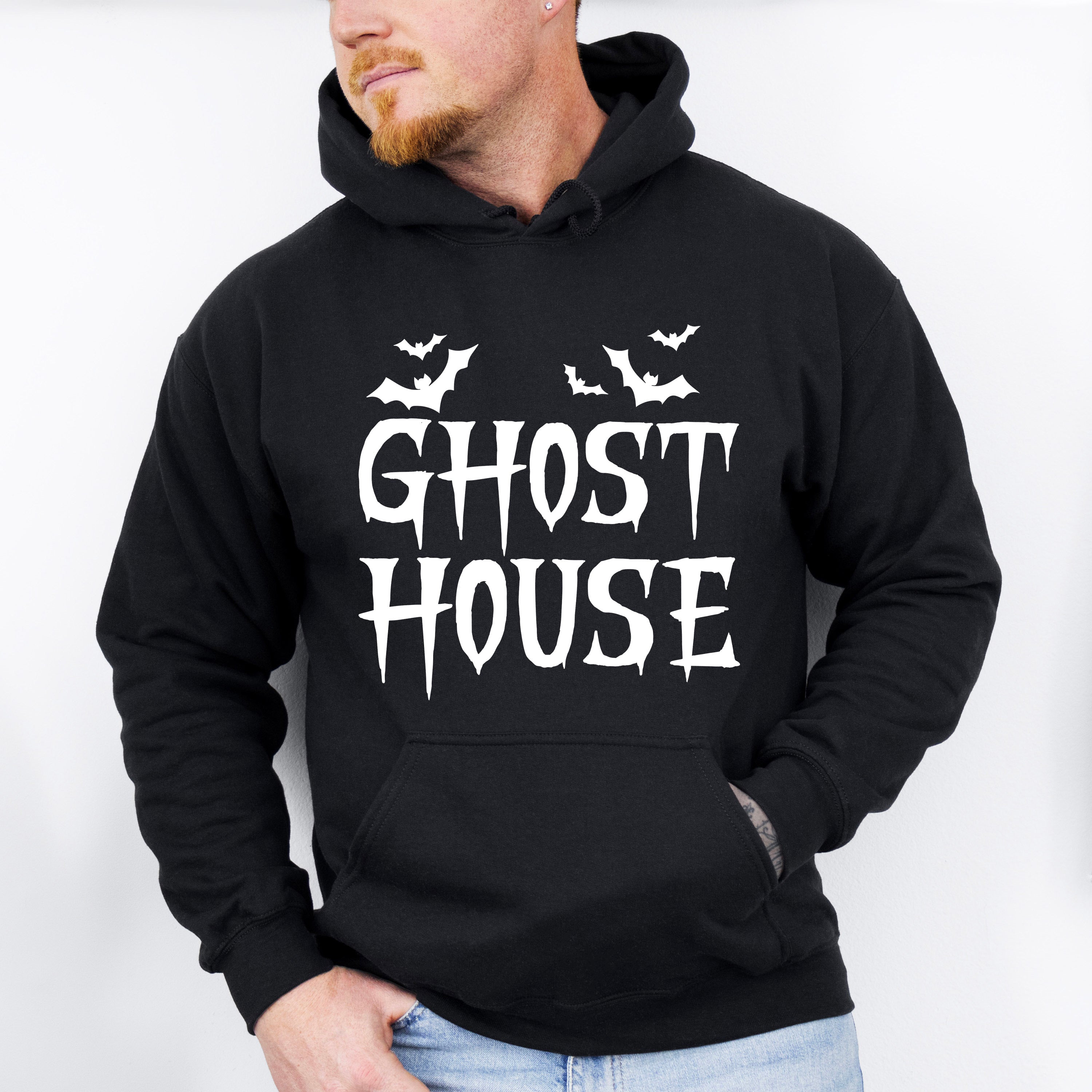 Ghost House Design - Halloween Unisex Crewneck T-Shirt Sweatshirt Hoodie
