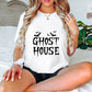 Ghost House Design - Halloween Unisex Crewneck T-Shirt Sweatshirt Hoodie