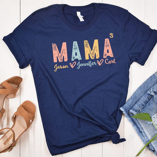 Custom Mama Shirt,Mom Shirt With Names,Personalized Mama T-shirt