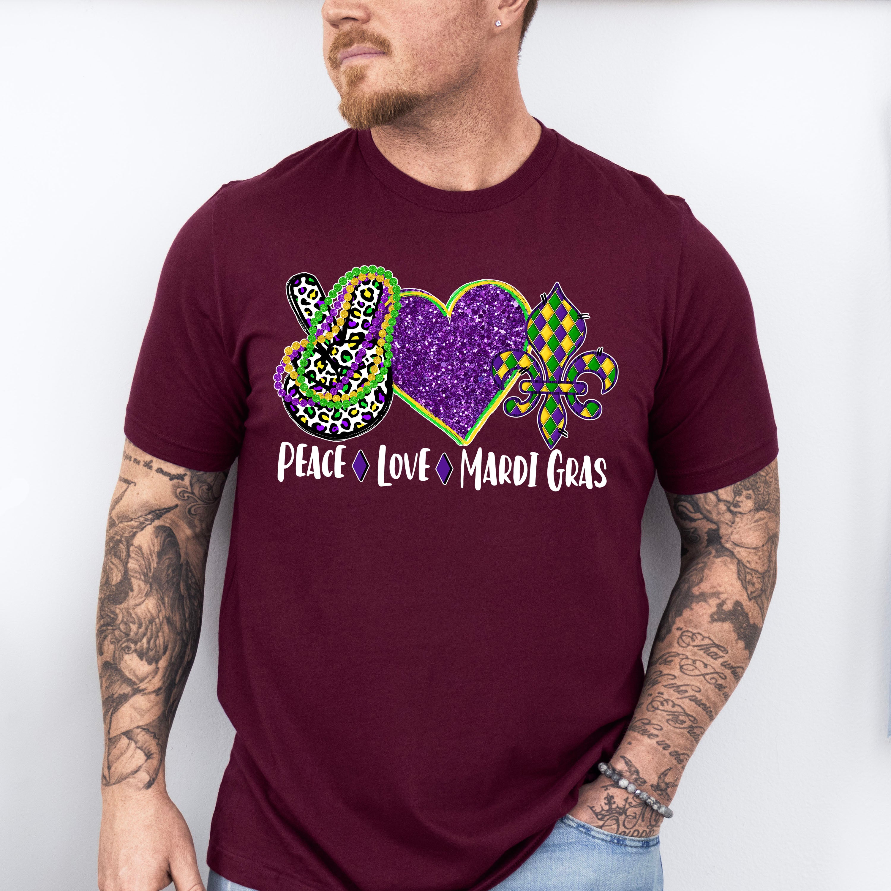 Peace Love Mardi Gras Theme T-shirt, Hoodie, Sweatshirt