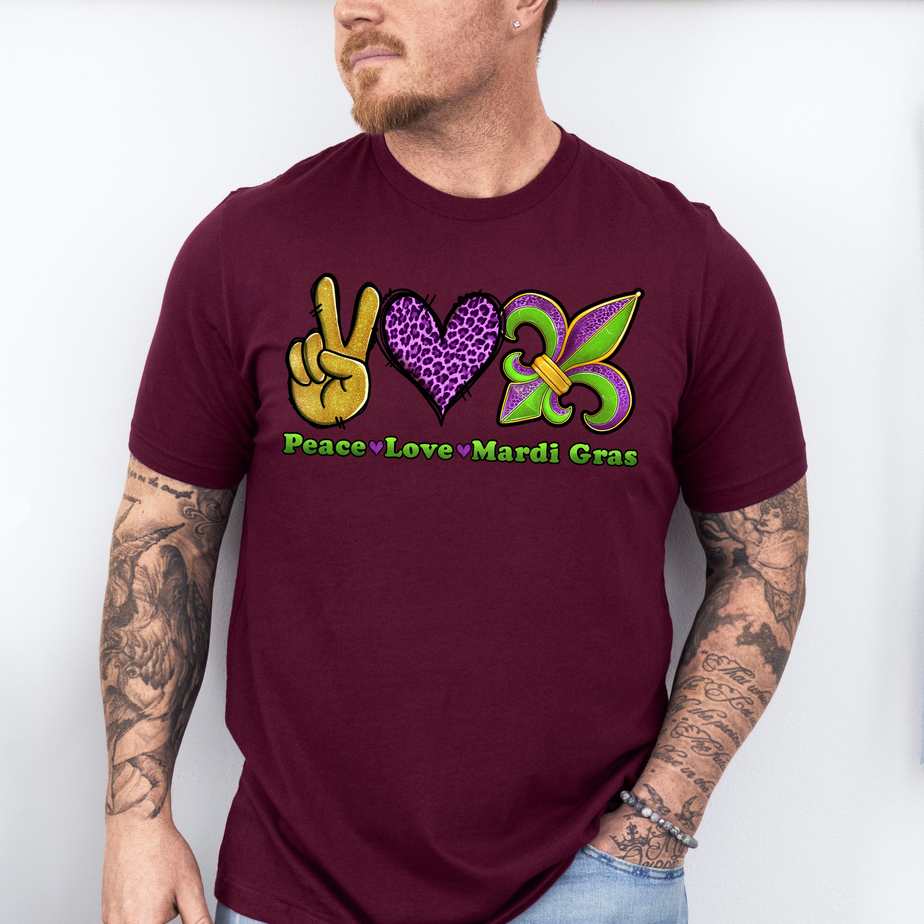 Peace Love Mardi Gras Theme T-shirt, Hoodie, Sweatshirt