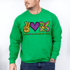 Peace Love Mardi Gras Theme T-shirt, Hoodie, Sweatshirt
