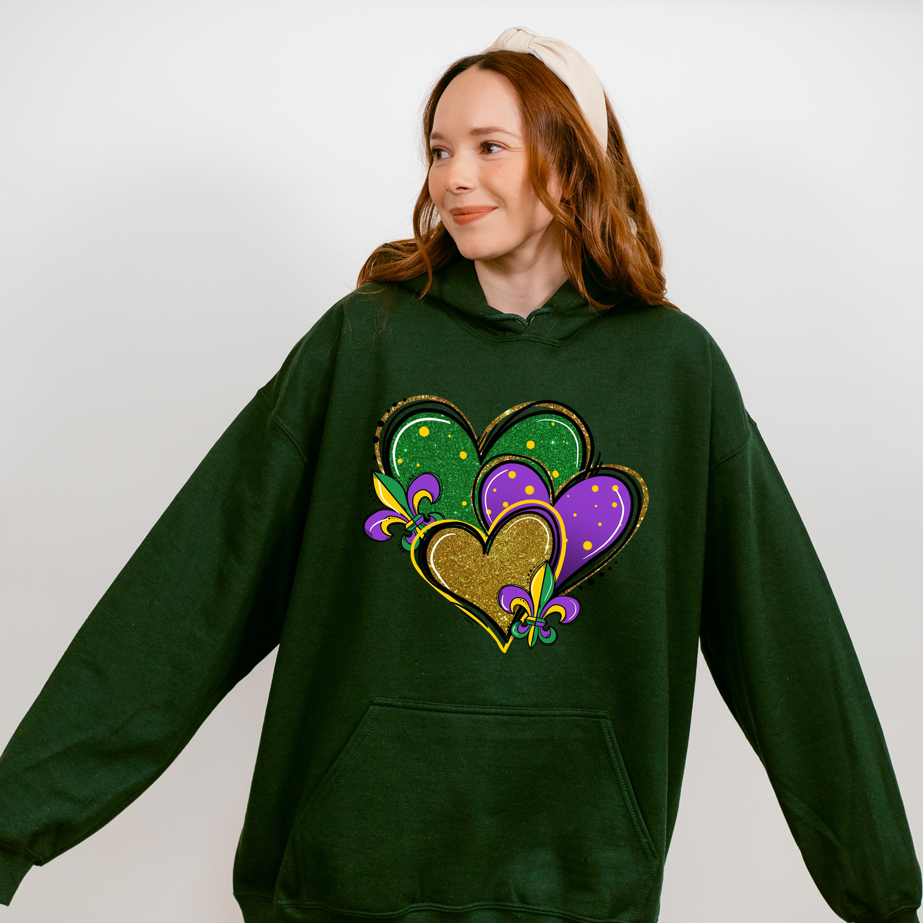 Hearts and Fleur De Lis Mardi Gras Theme T-shirt, Hoodie, Sweatshirt