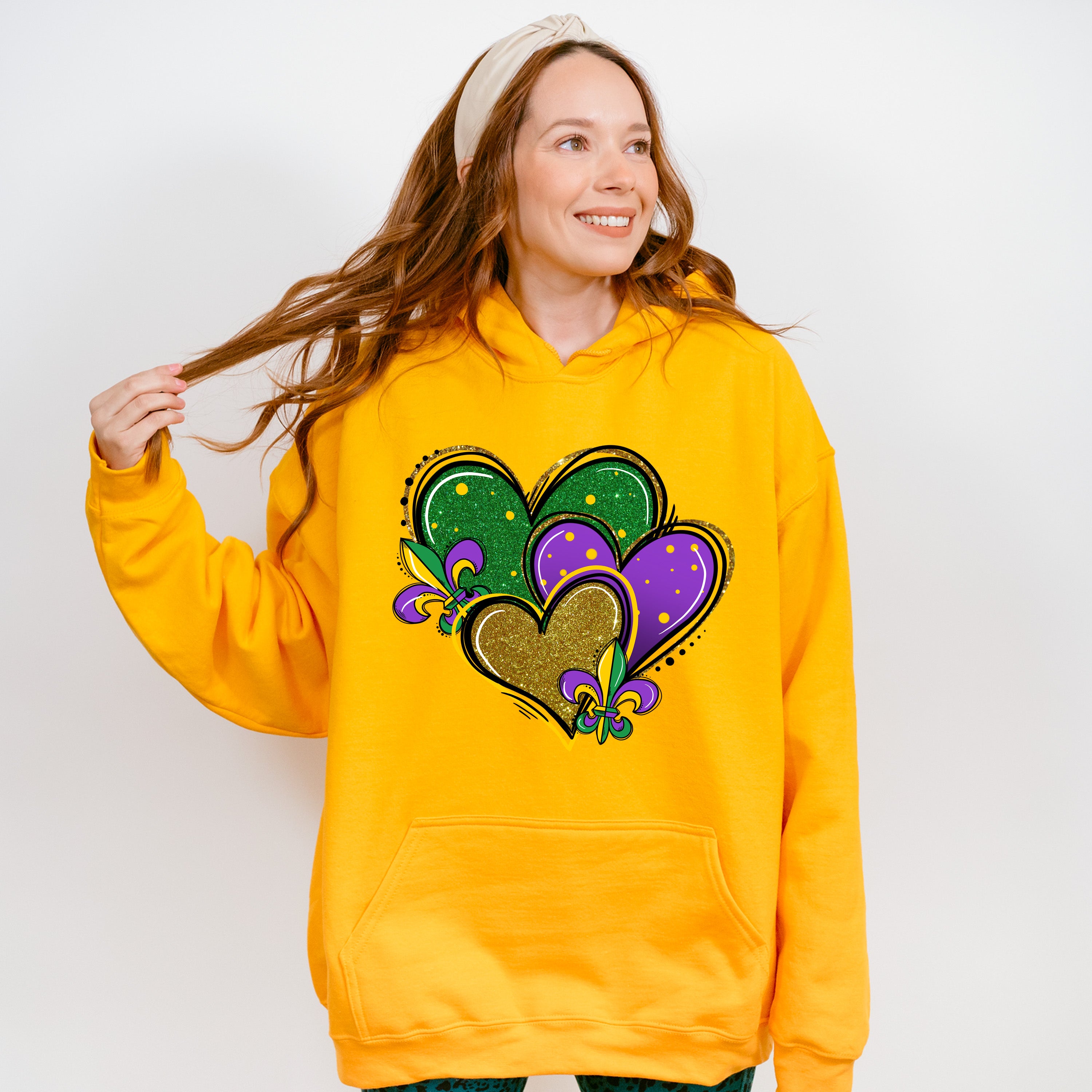 Hearts and Fleur De Lis Mardi Gras Theme T-shirt, Hoodie, Sweatshirt