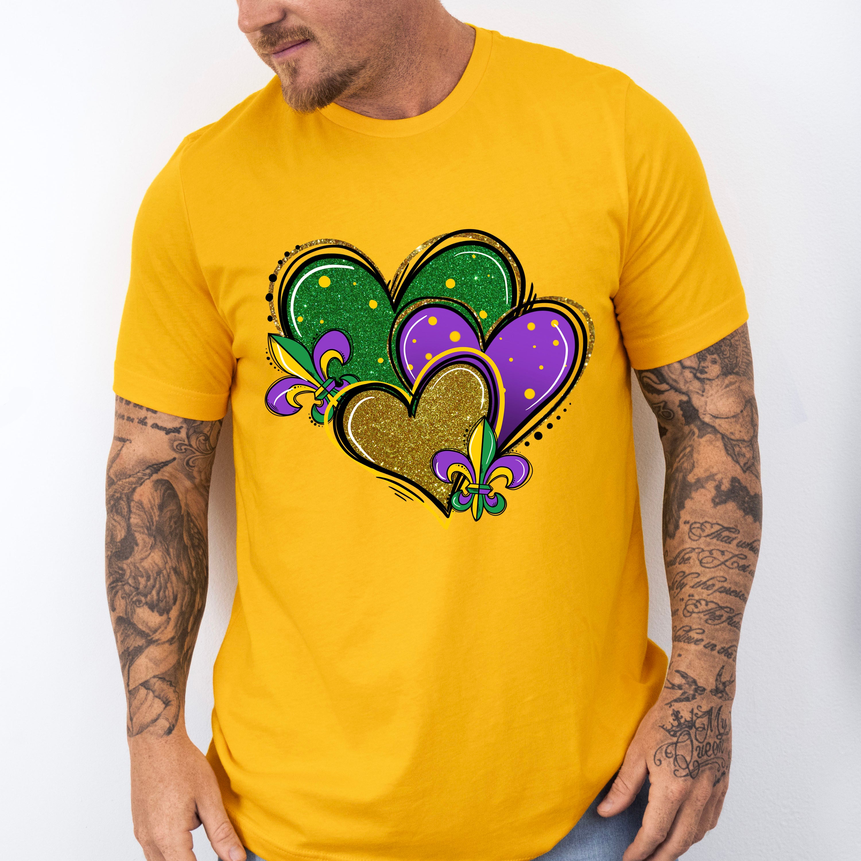 Hearts and Fleur De Lis Mardi Gras Theme T-shirt, Hoodie, Sweatshirt