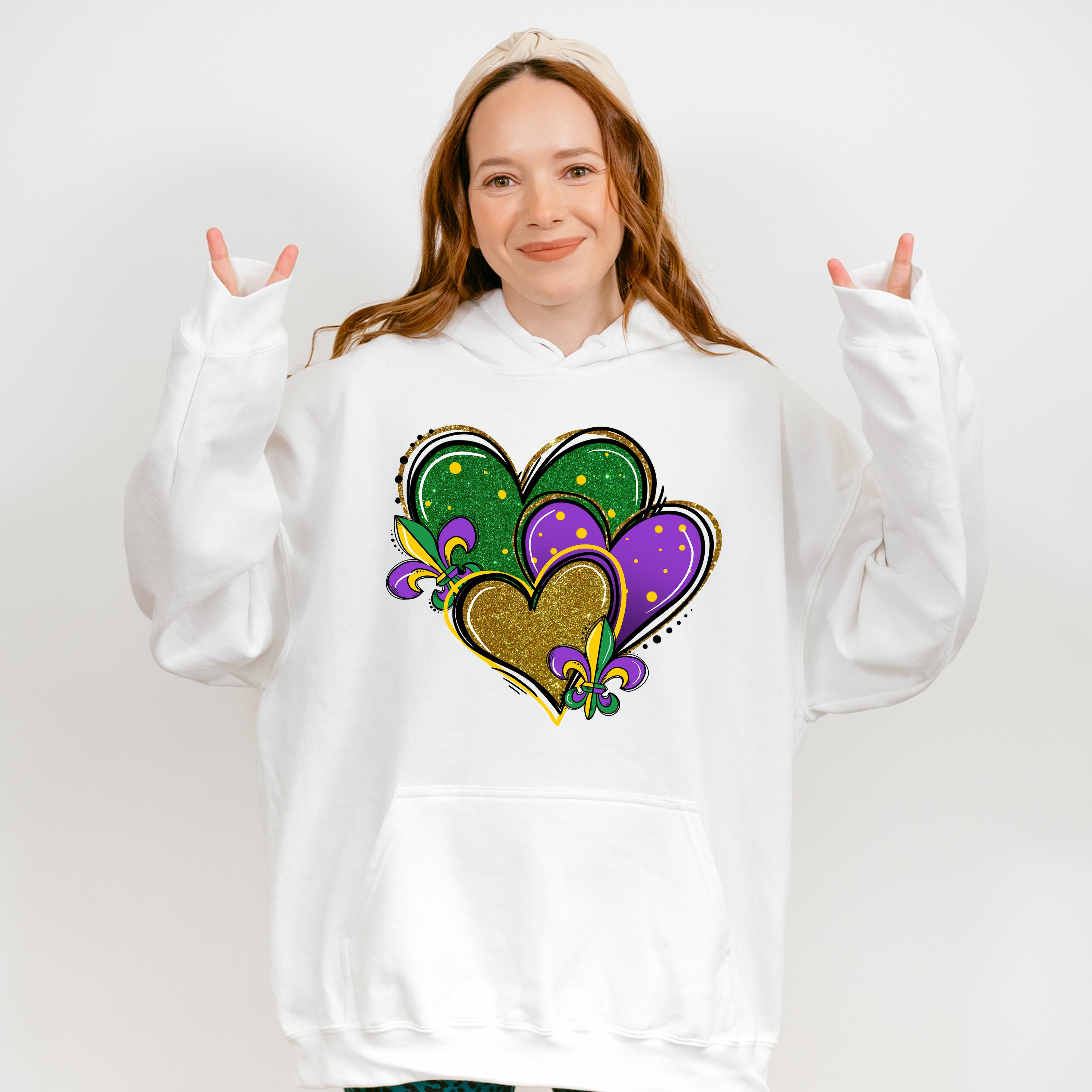 Hearts and Fleur De Lis Mardi Gras Theme T-shirt, Hoodie, Sweatshirt