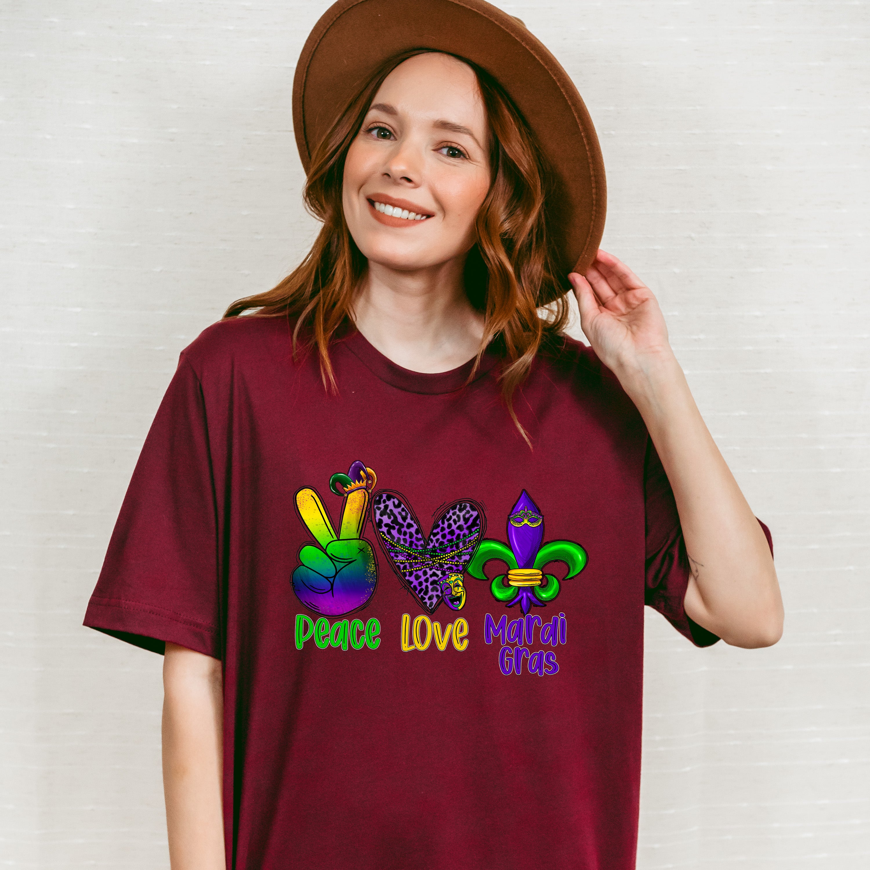 Peace Love Mardi Gras Theme T-shirt, Hoodie, Sweatshirt