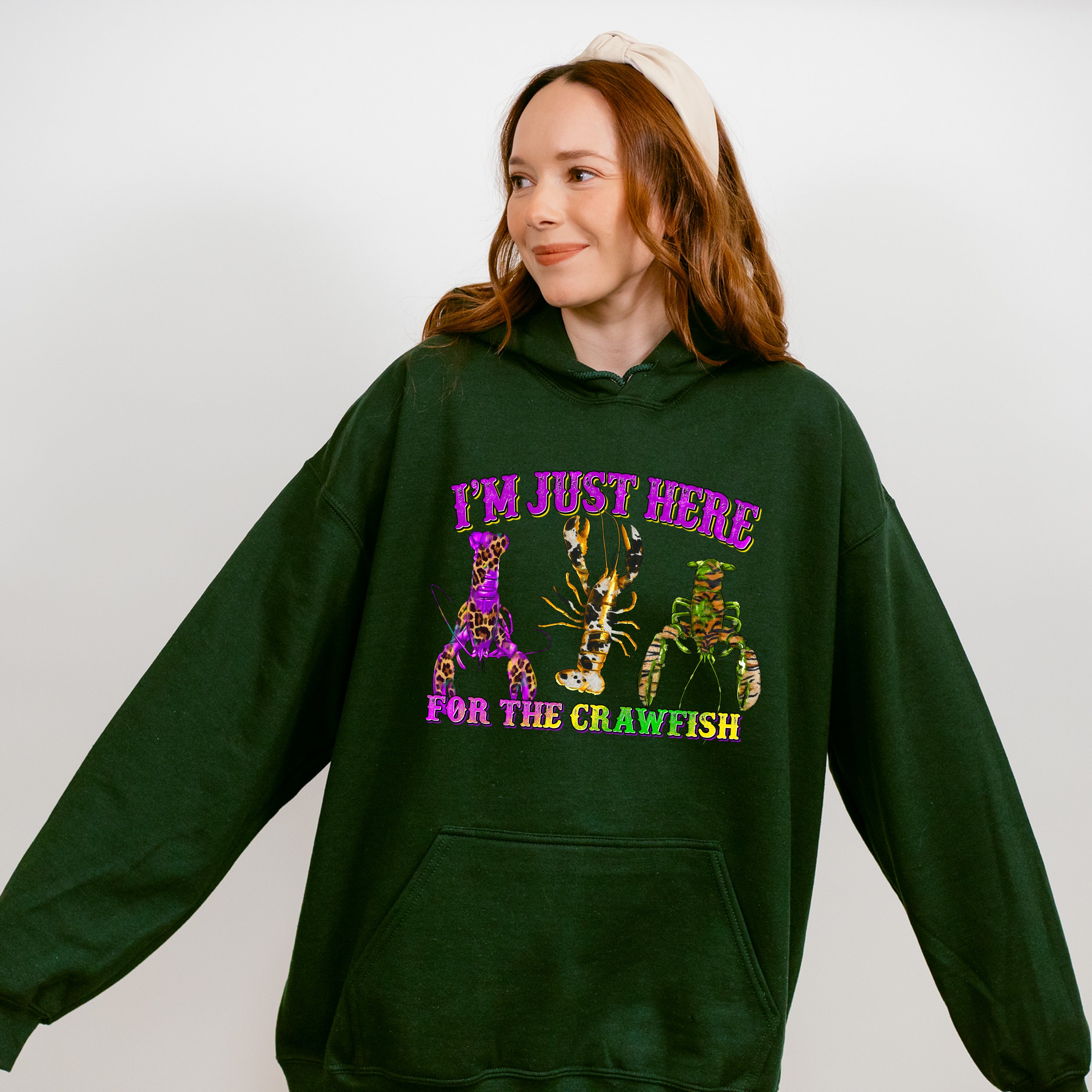 Just Here For The Crawfish Mardi Gras Theme T-shirt, Hoodie, Sweatshirt