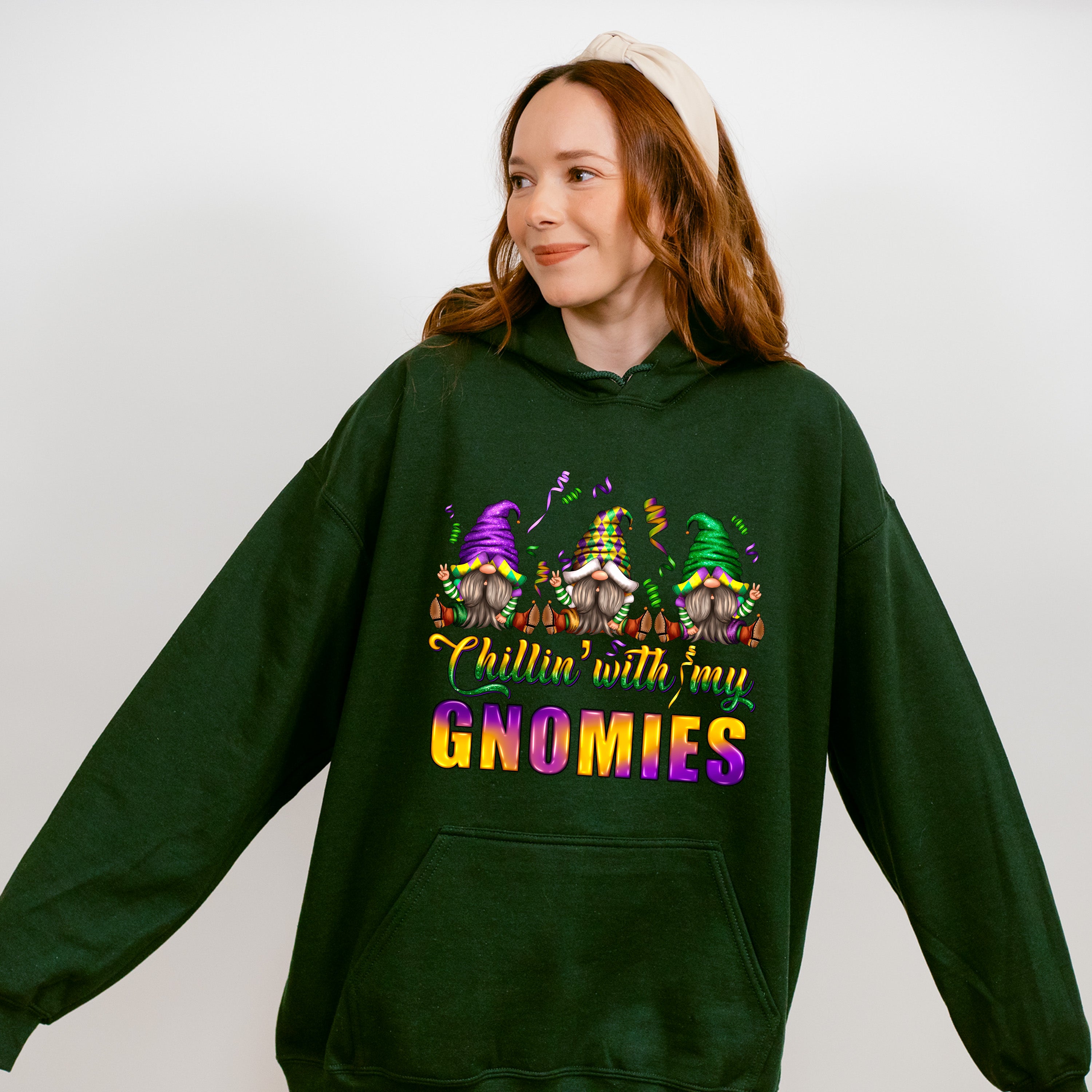 Chillin&#39; With My Gnomies Mardi Gras Theme T-shirt, Hoodie, Sweatshirt