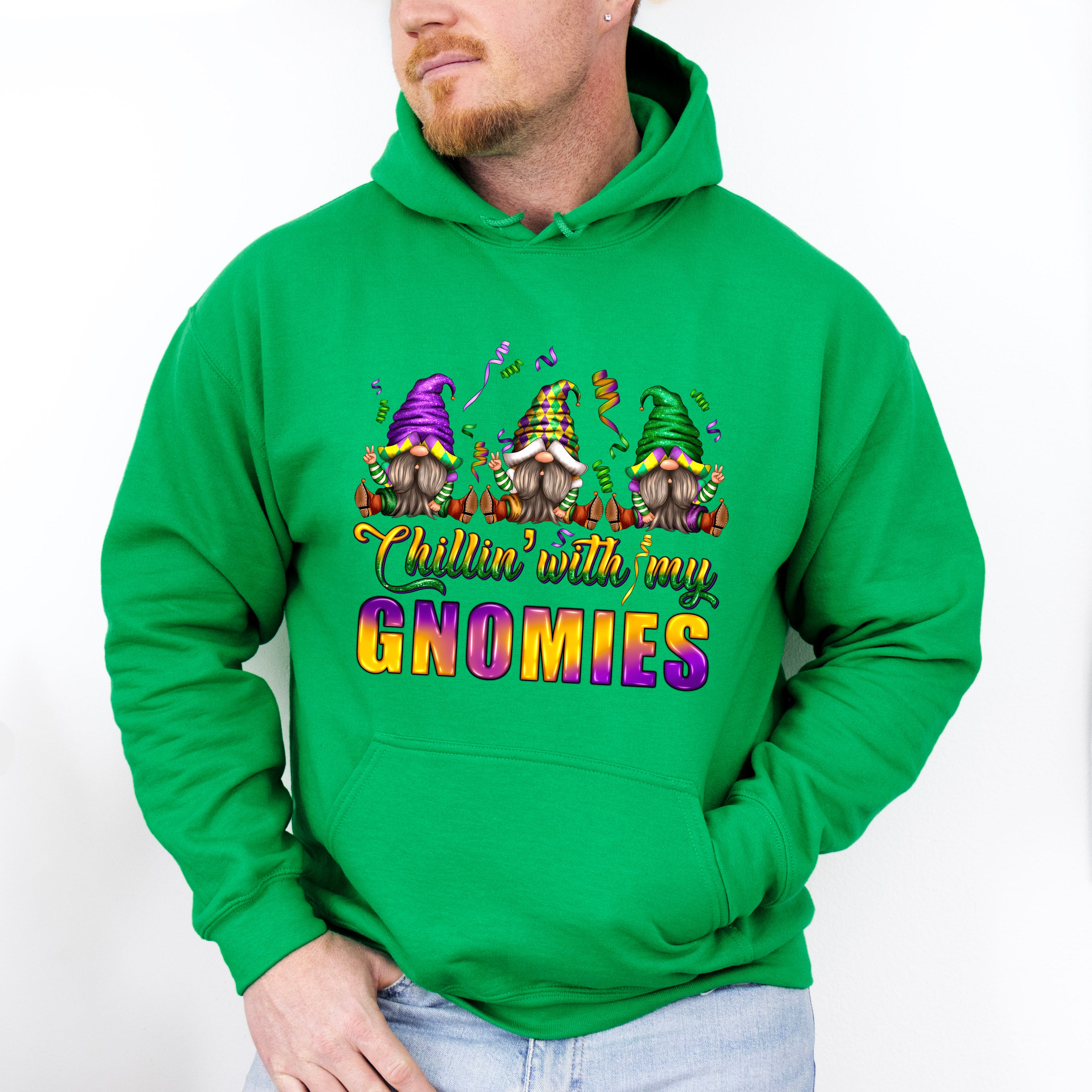 Chillin&#39; With My Gnomies Mardi Gras Theme T-shirt, Hoodie, Sweatshirt