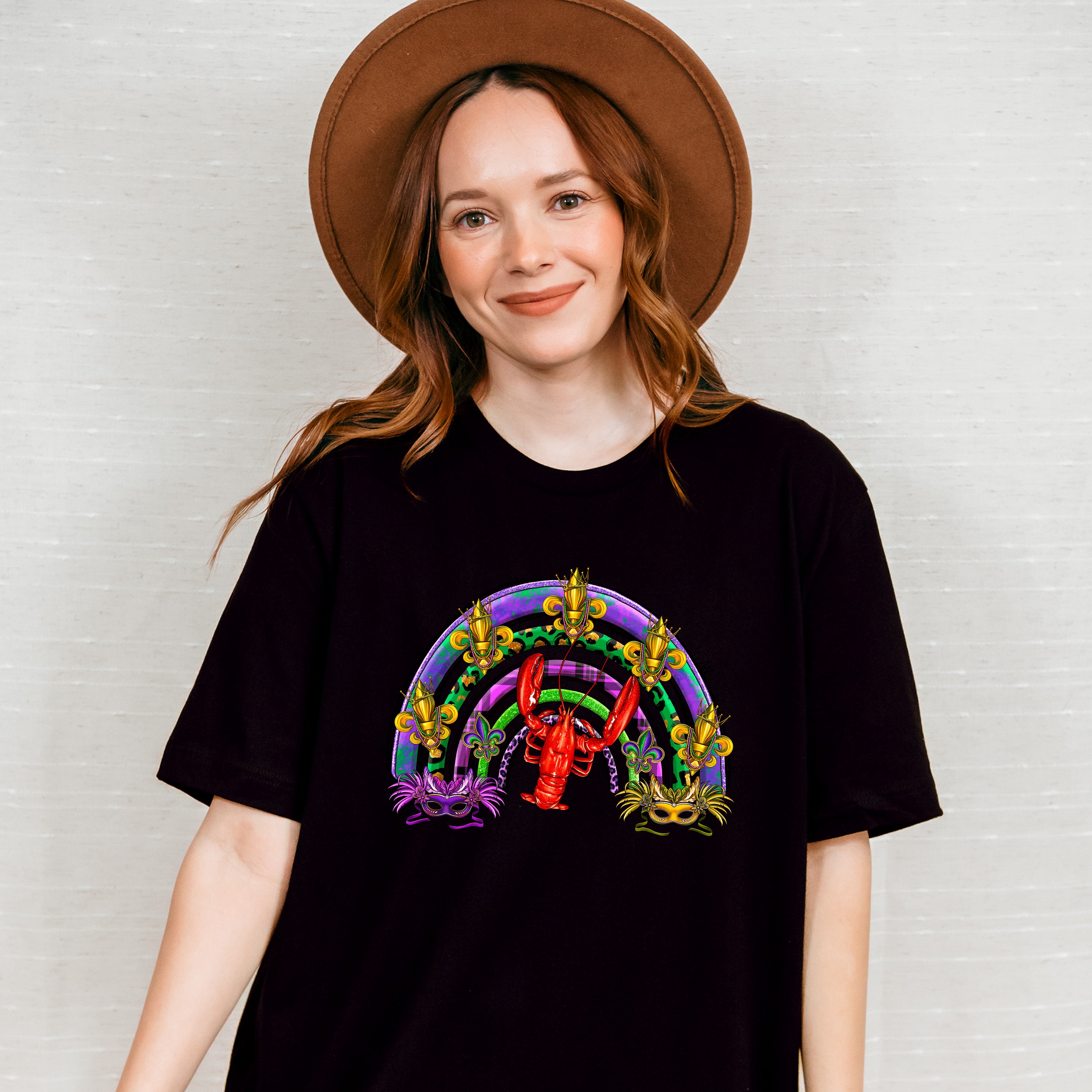 Crawfish Rainbow Mardi Gras Theme T-shirt, Hoodie, Sweatshirt