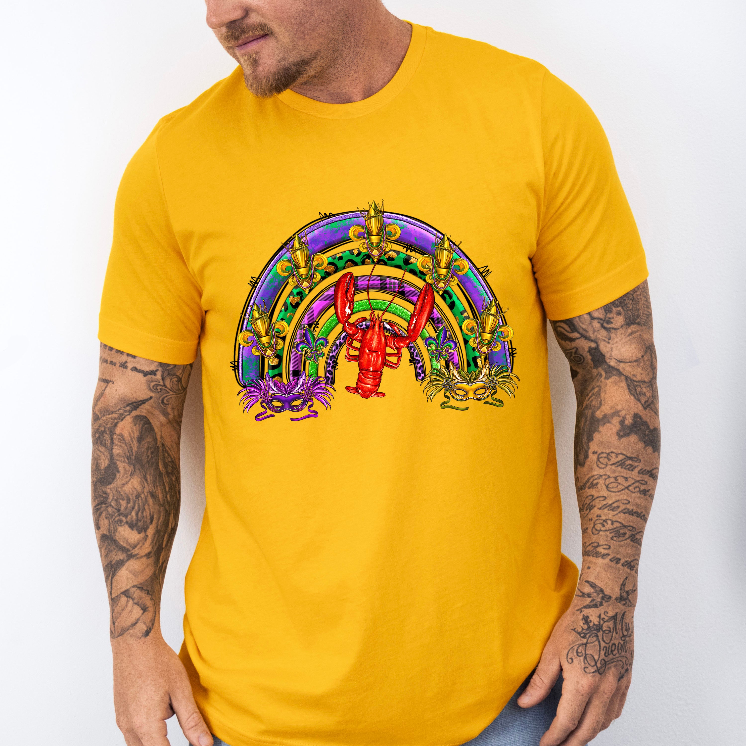 Crawfish Rainbow Mardi Gras Theme T-shirt, Hoodie, Sweatshirt