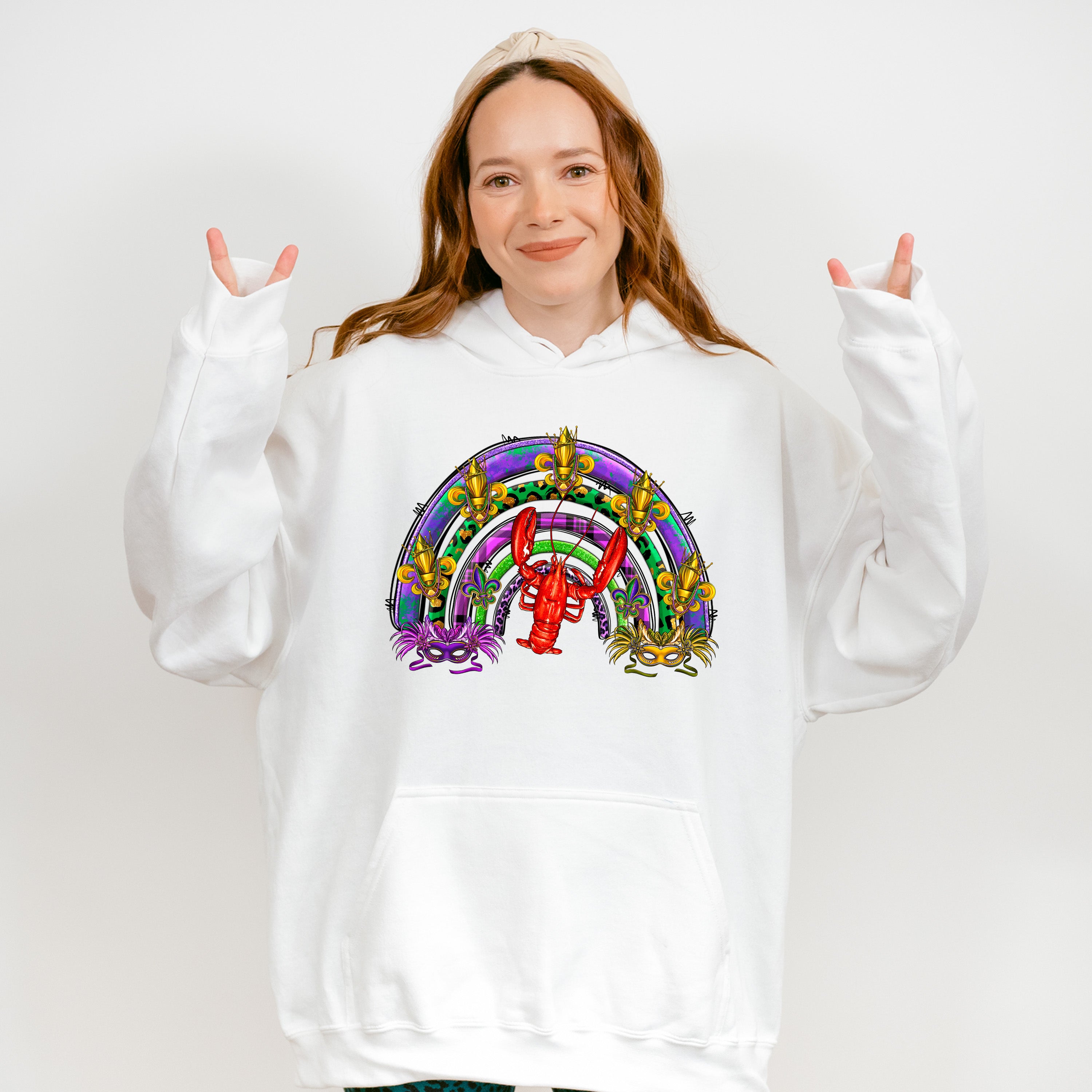 Crawfish Rainbow Mardi Gras Theme T-shirt, Hoodie, Sweatshirt