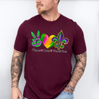 Peace Love Mardi Gras Theme T-shirt, Hoodie, Sweatshirt