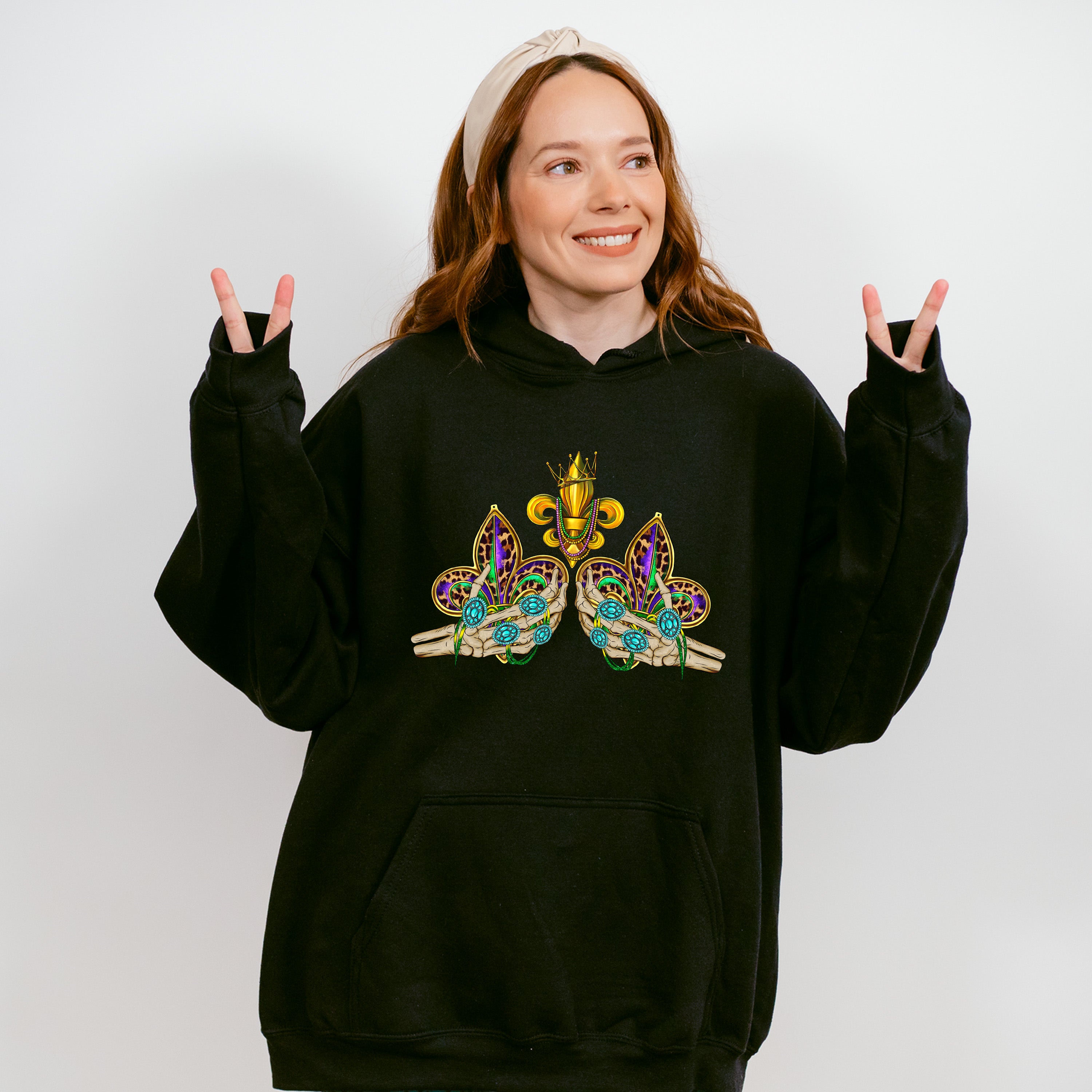 Fleur De Lis Skeleton Hands Mardi Gras Theme T-shirt, Hoodie, Sweatshirt
