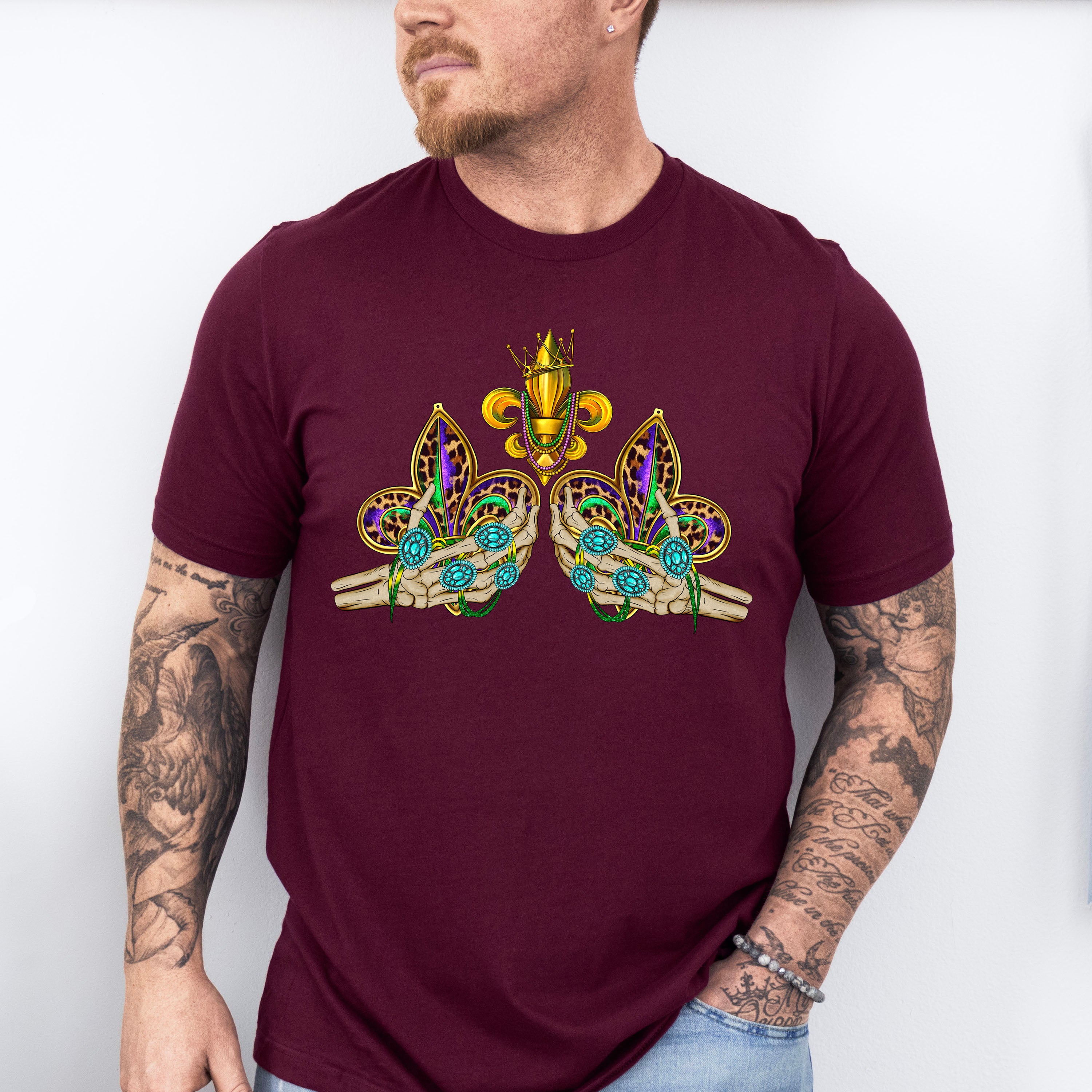Fleur De Lis Skeleton Hands Mardi Gras Theme T-shirt, Hoodie, Sweatshirt