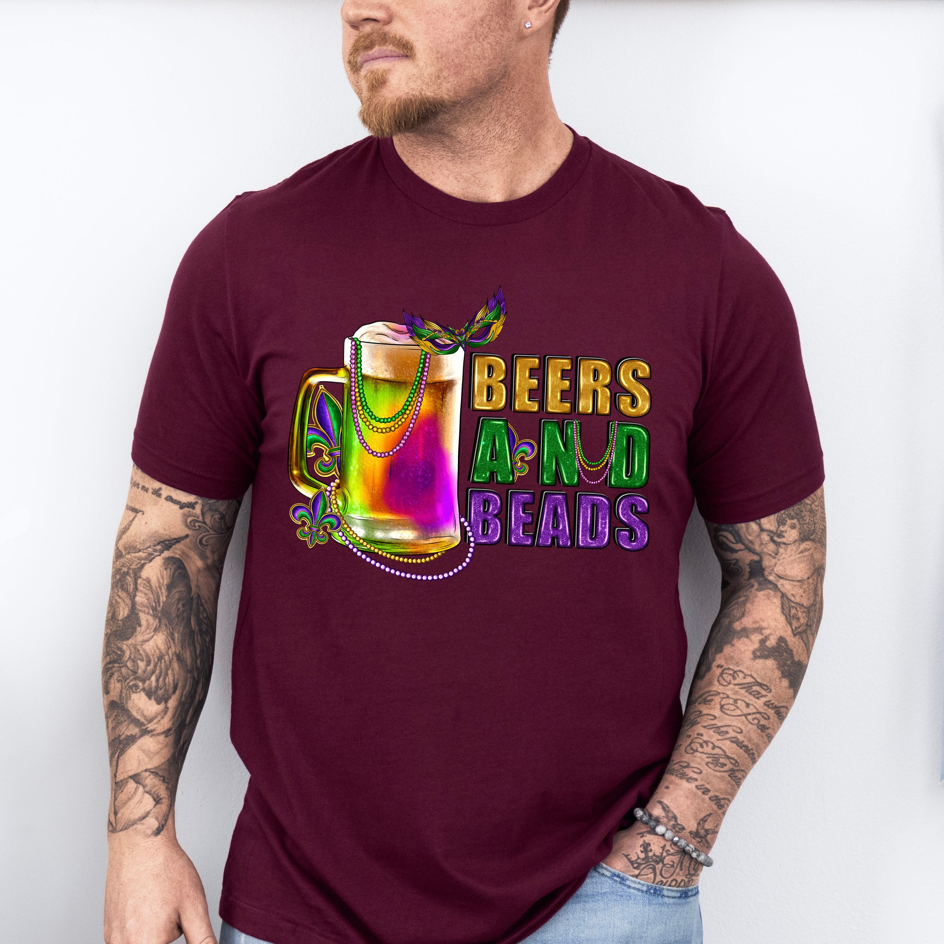 Beers and Beads Mardi Gras Theme T-shirt, Hoodie, Sweatshirt