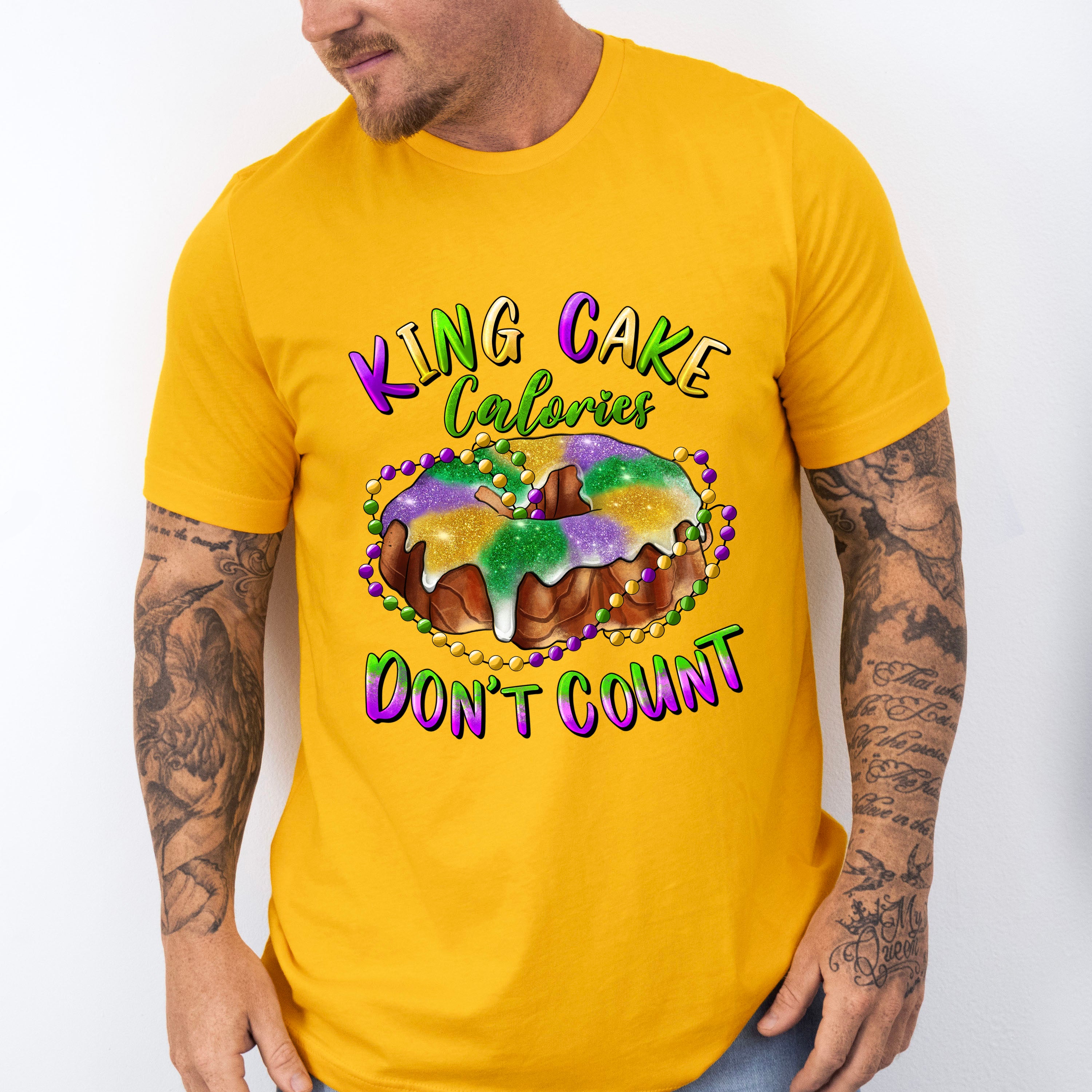 King Cake Calories Don't Count Mardi Gras Theme T-shirt, Hoodie, Sweatshirt
