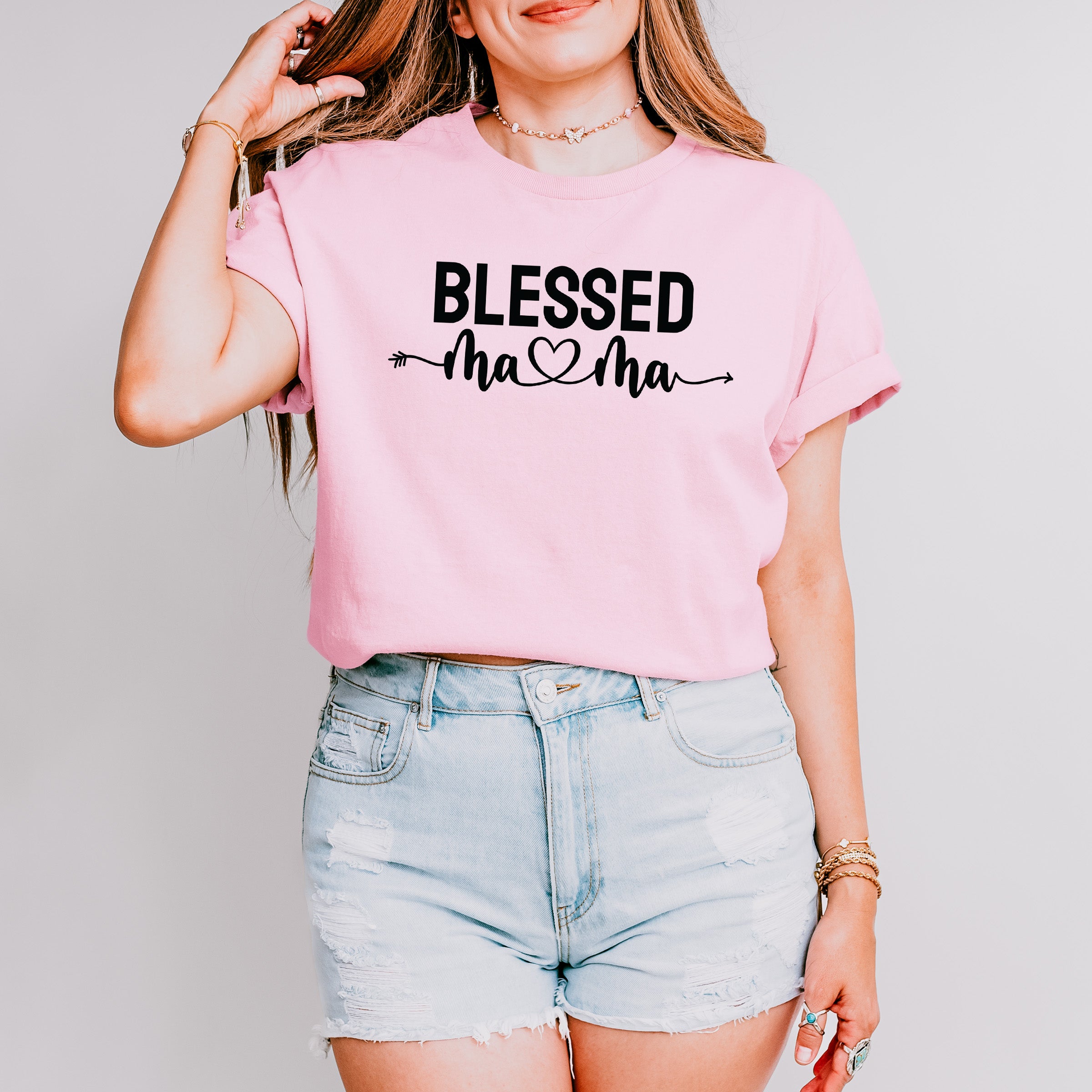 Blessed Mama Mother's Day Unisex Crewneck T-Shirt Sweatshirt Hoodie