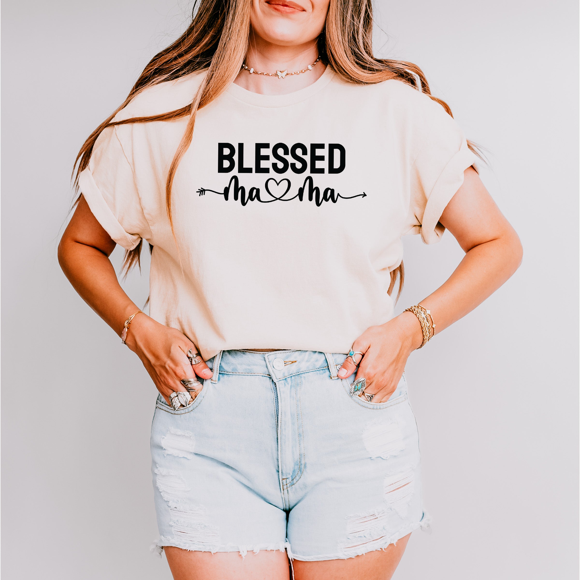 Blessed Mama Mother's Day Unisex Crewneck T-Shirt Sweatshirt Hoodie