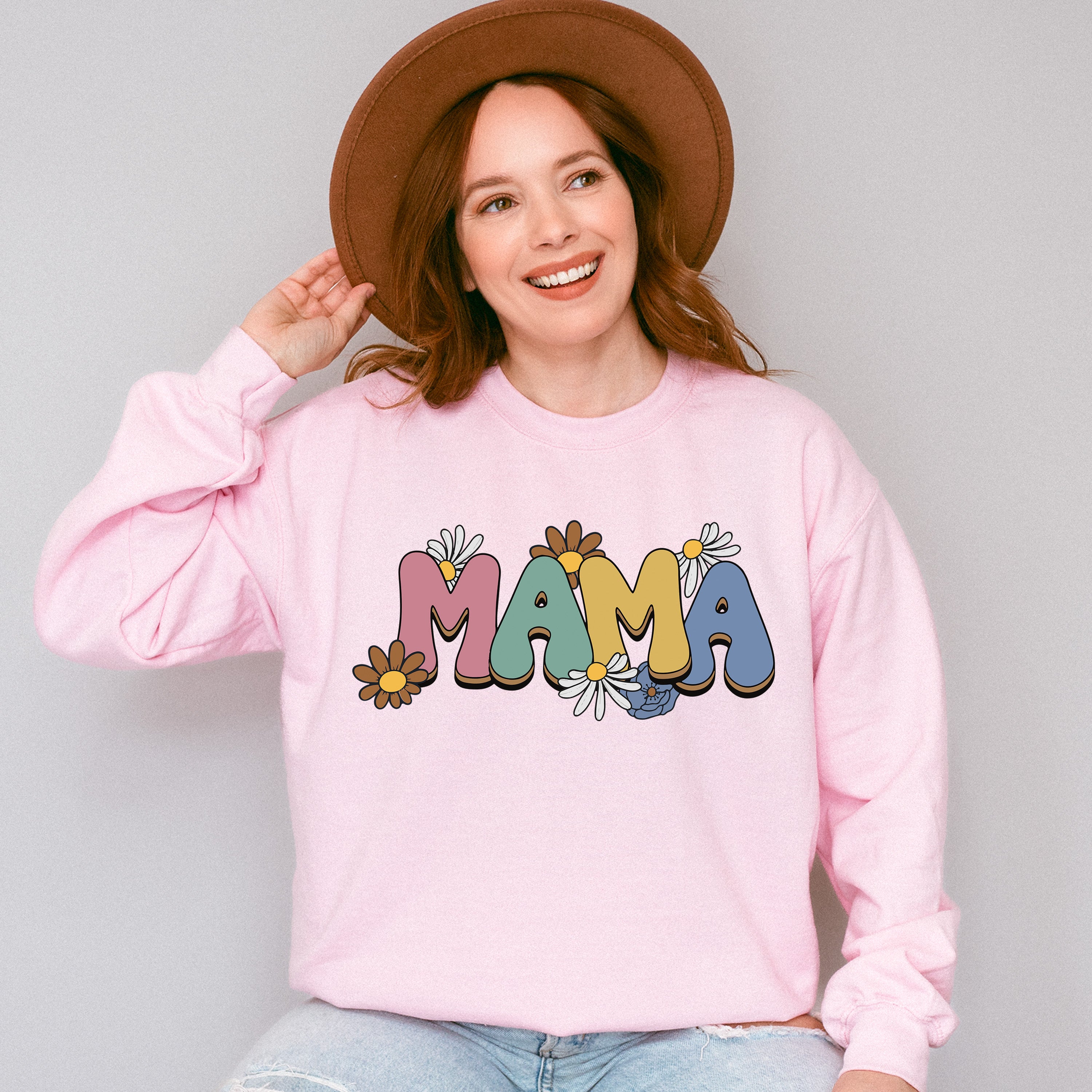 Mama Flower Mother's Day Unisex Crewneck T-Shirt Sweatshirt Hoodie