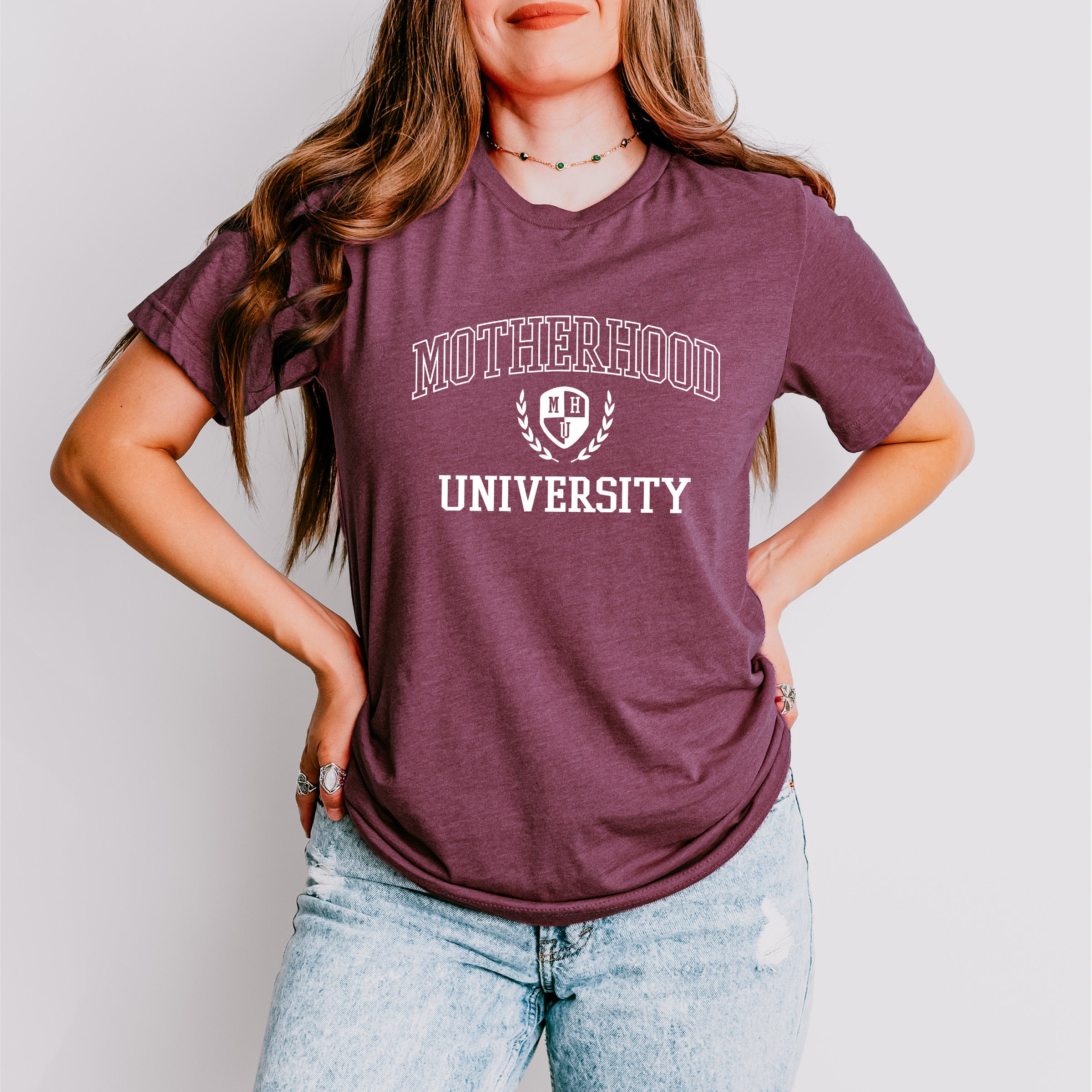 Motherhood University Mother's Day Unisex Crewneck T-Shirt Sweatshirt Hoodie