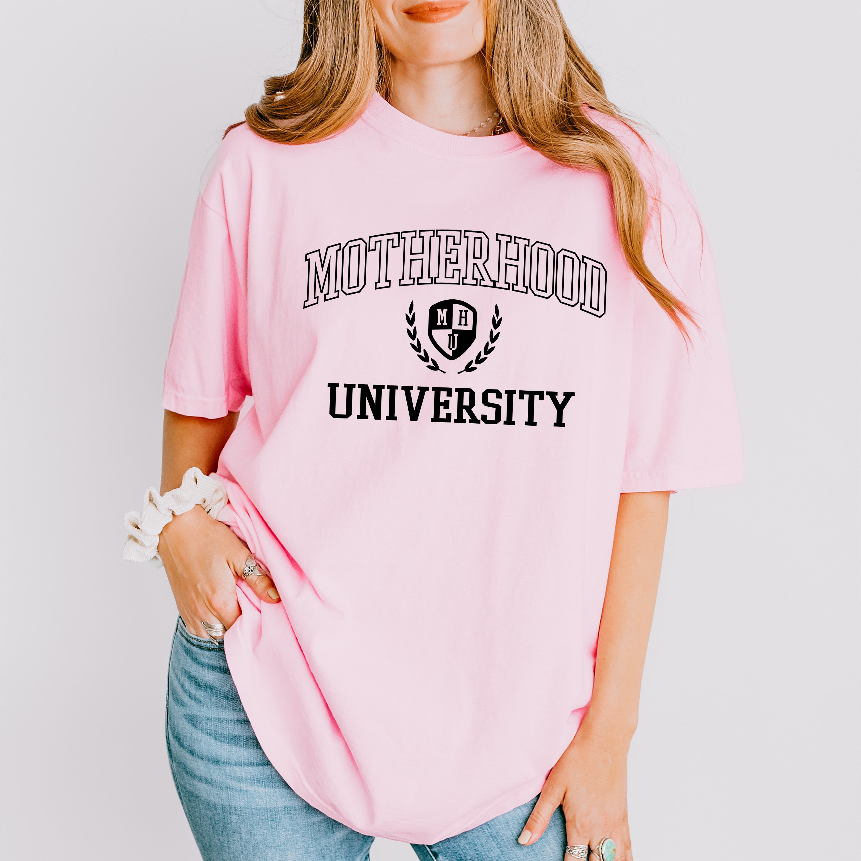 Motherhood University Mother's Day Unisex Crewneck T-Shirt Sweatshirt Hoodie