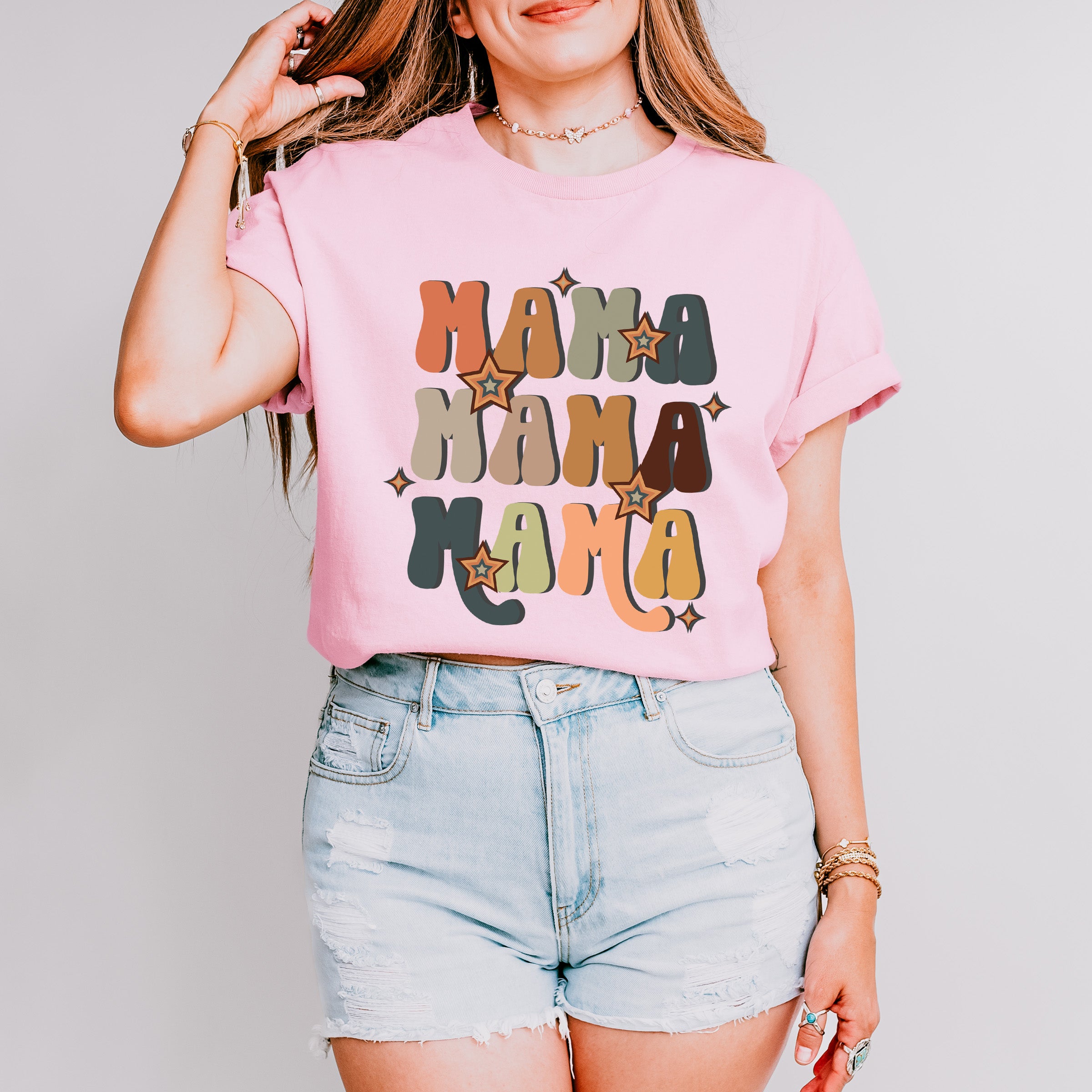 Mama Little Stars Mother's Day Unisex Crewneck T-Shirt Sweatshirt Hoodie