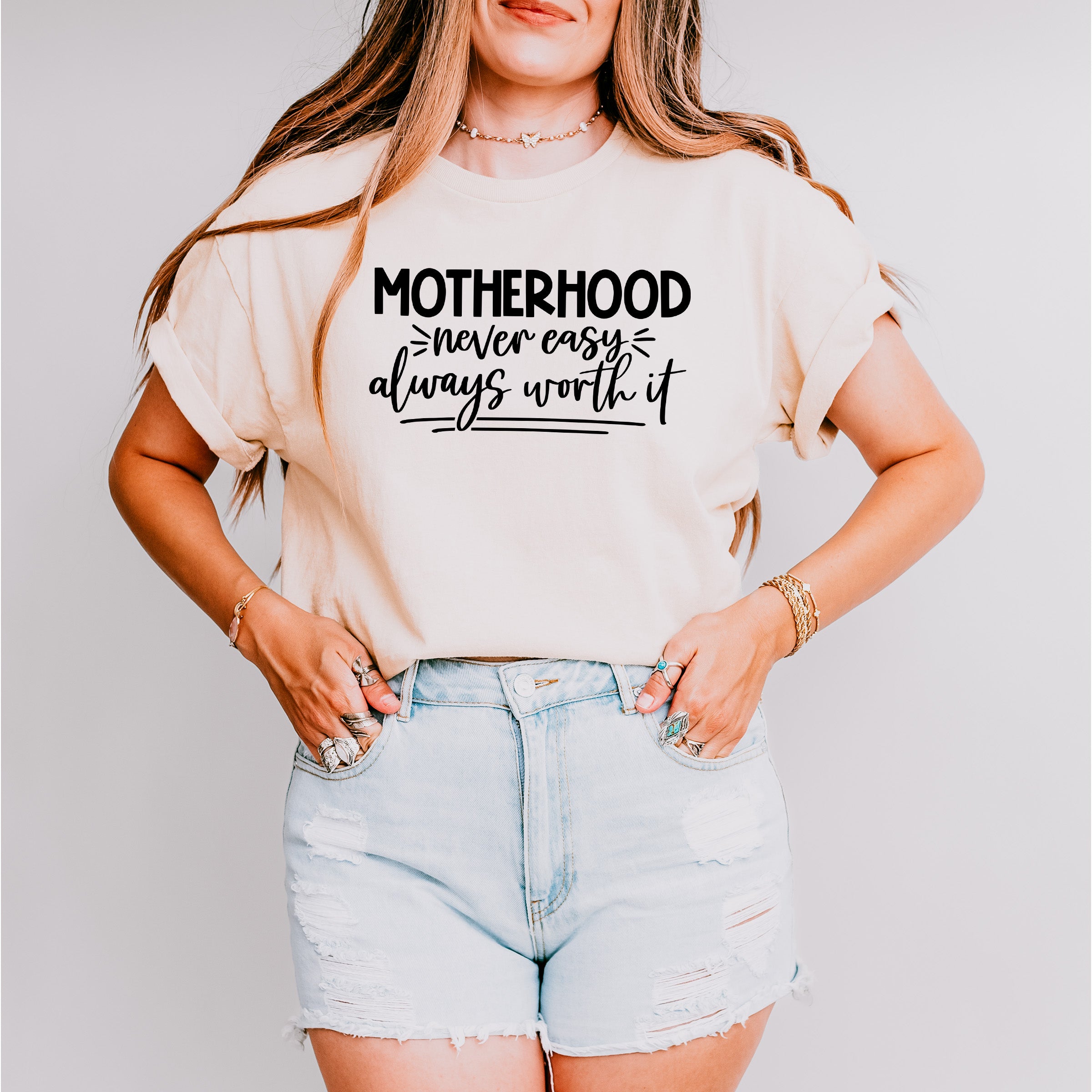 Motherhood Always Worth It Mother's Day Unisex Crewneck T-Shirt Sweatshirt Hoodie